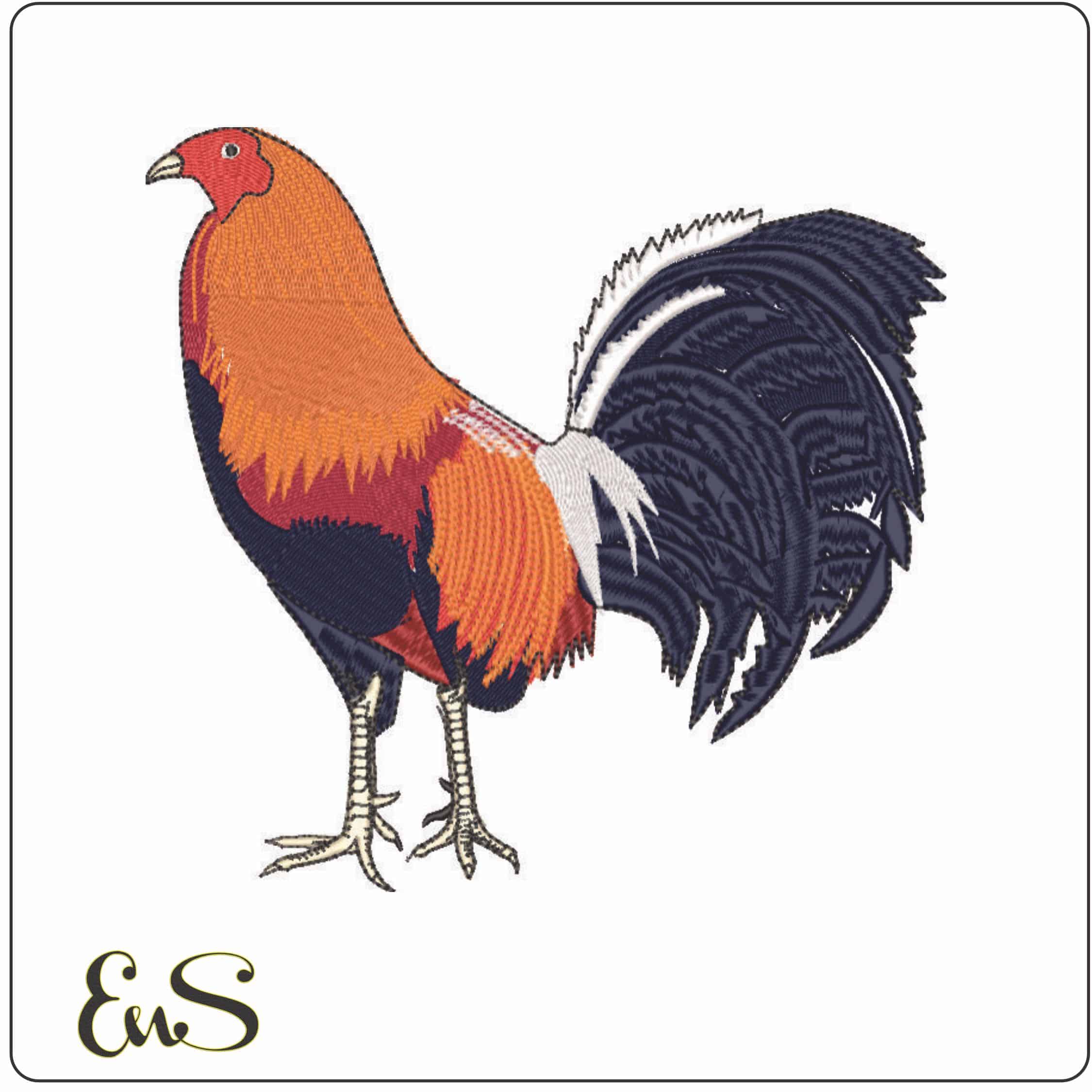 Rooster one-Elegant embroidery design file - instant download