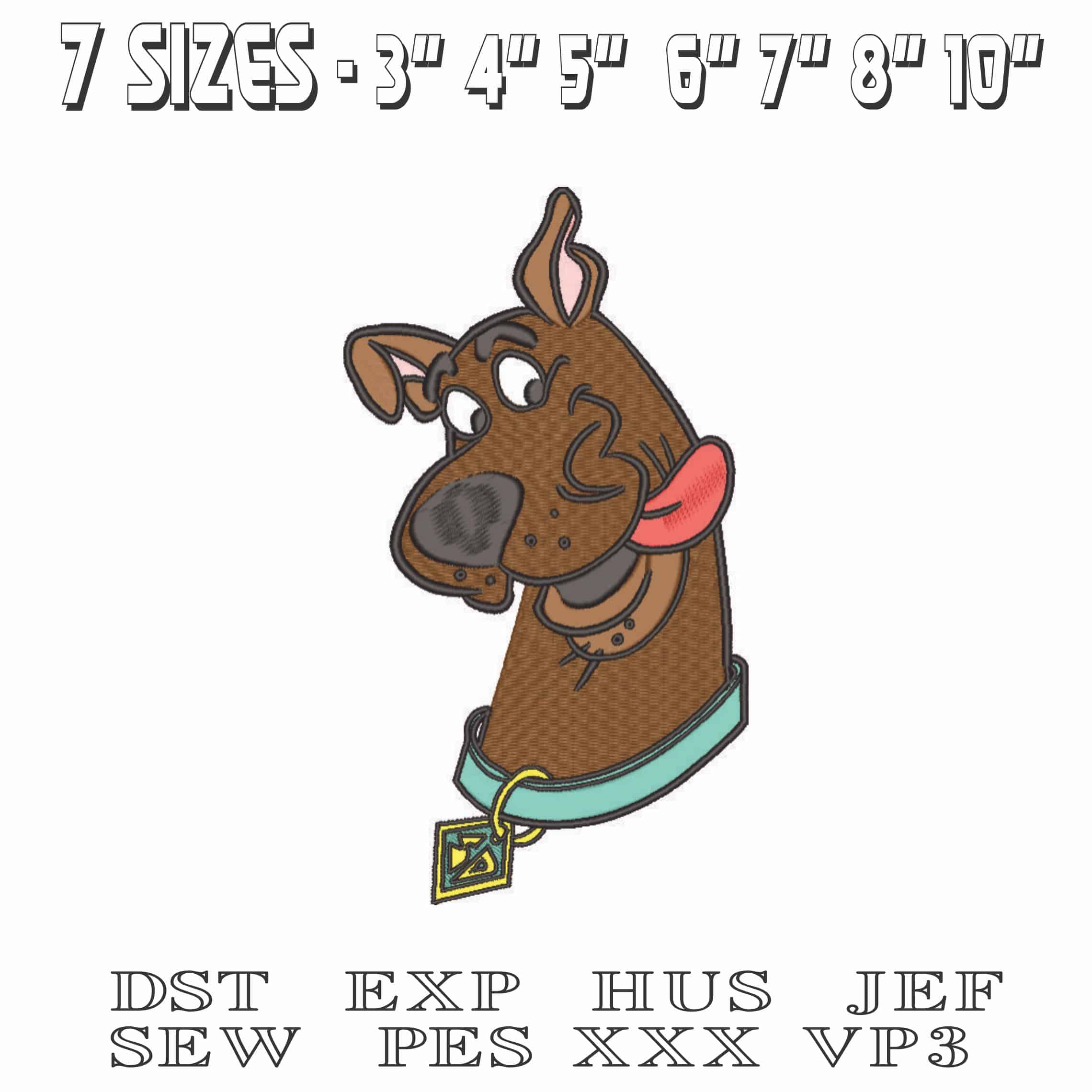 Scooby Doo Head-Elegant embroidery design file - instant download — view 2