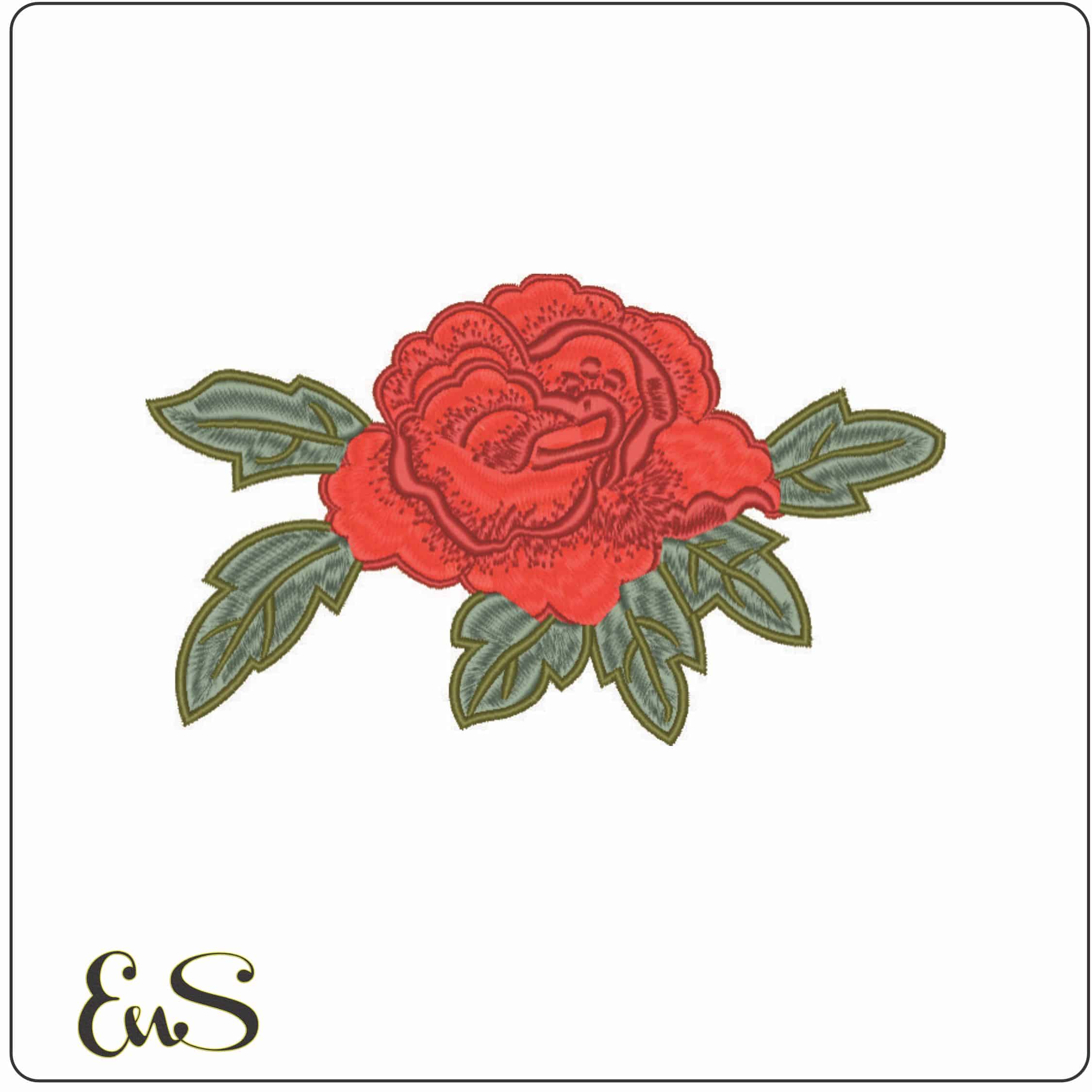 Single rose head-Elegant embroidery design file - instant download