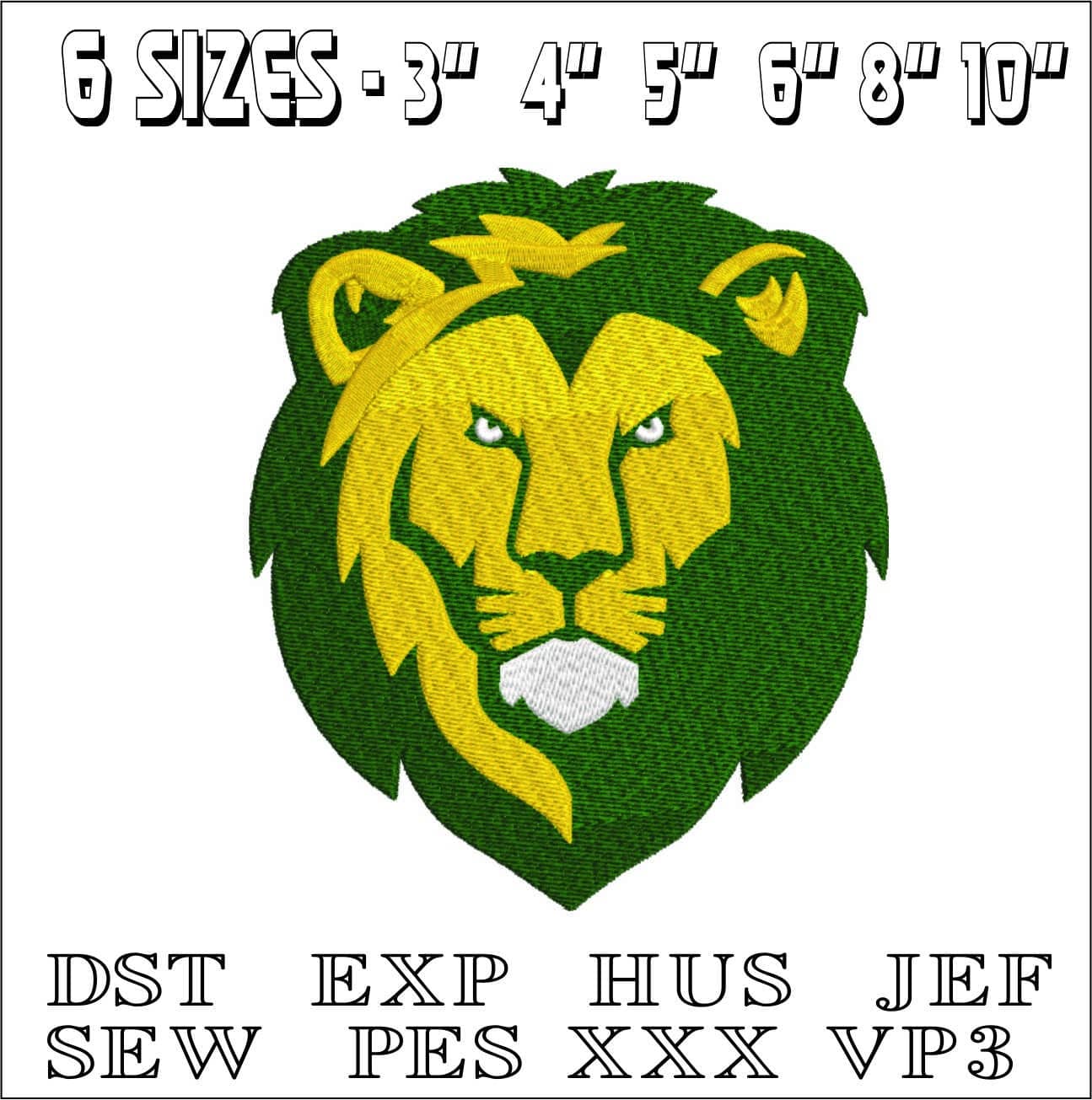 South Eastern Louisiana Lions-Elegant embroidery design file - instant download — view 2