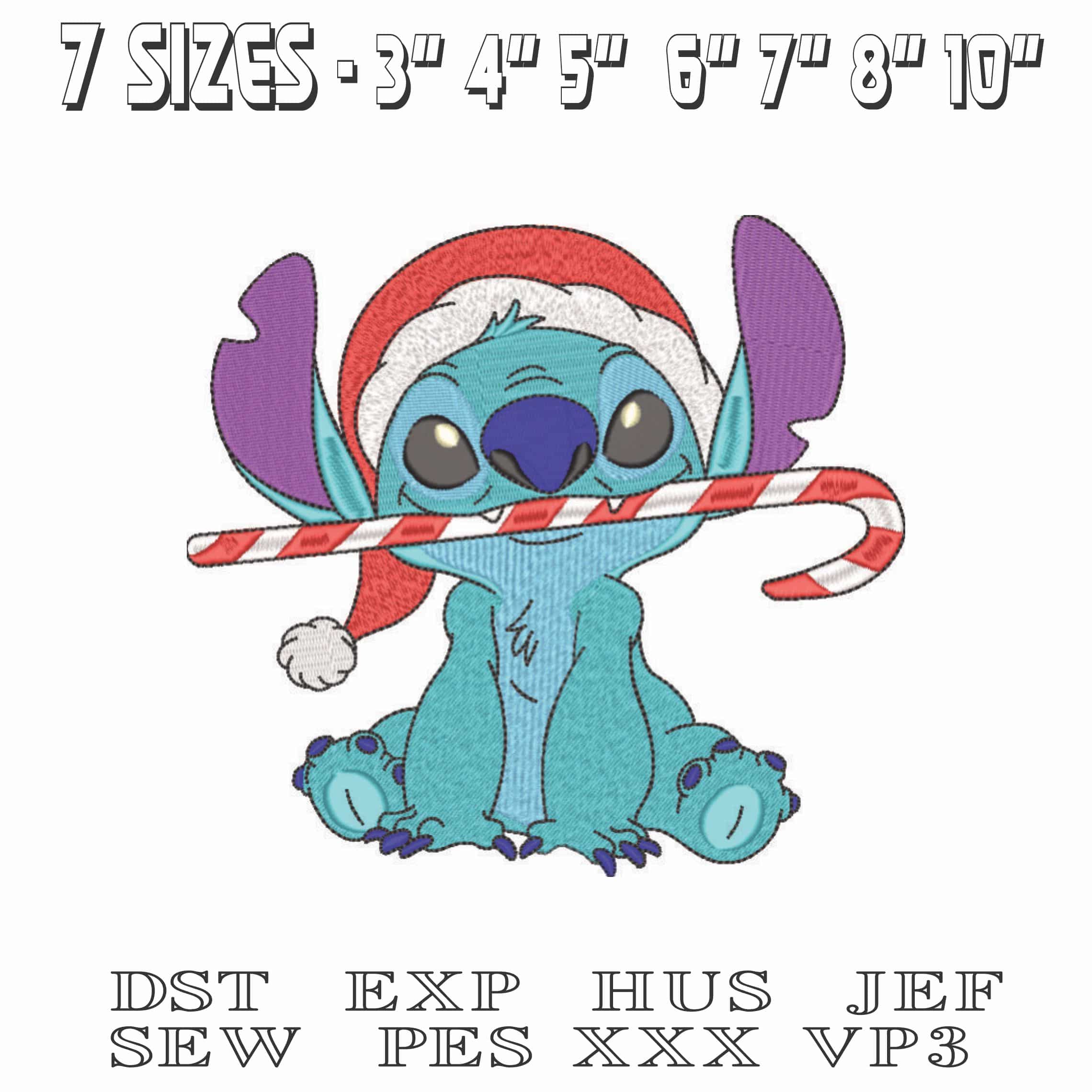 Stitch Xmas Cane-Elegant embroidery design file - instant download — view 2