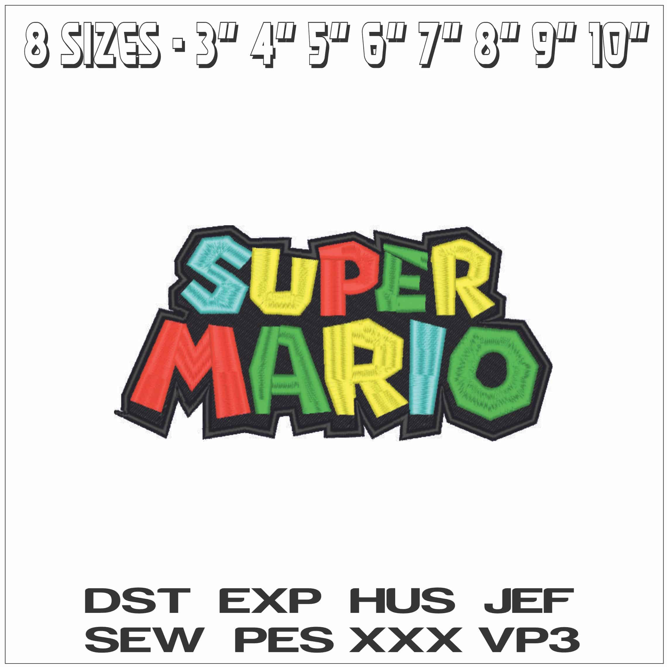 Super Mario - Logo-Elegant embroidery design file - instant download — view 2