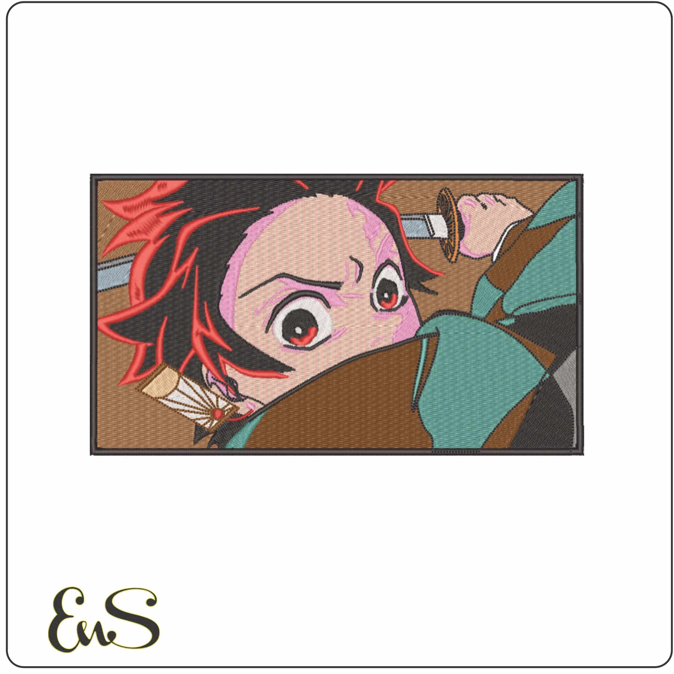Tanjiro Kamado with sword - Demon Slayer - Anime-Elegant embroidery design file - instant download