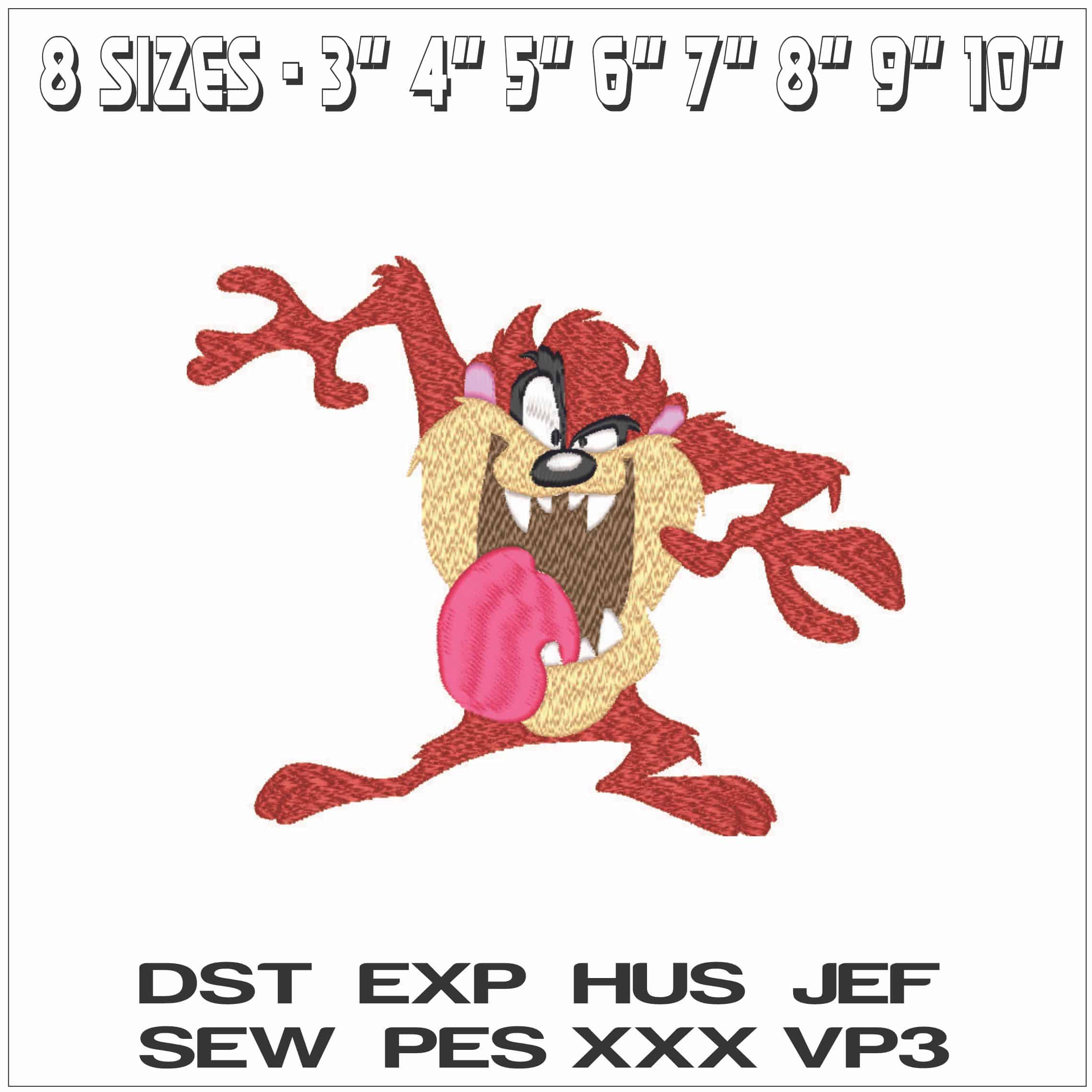 Taz - Looney Tunes-Elegant embroidery design file - instant download — view 2