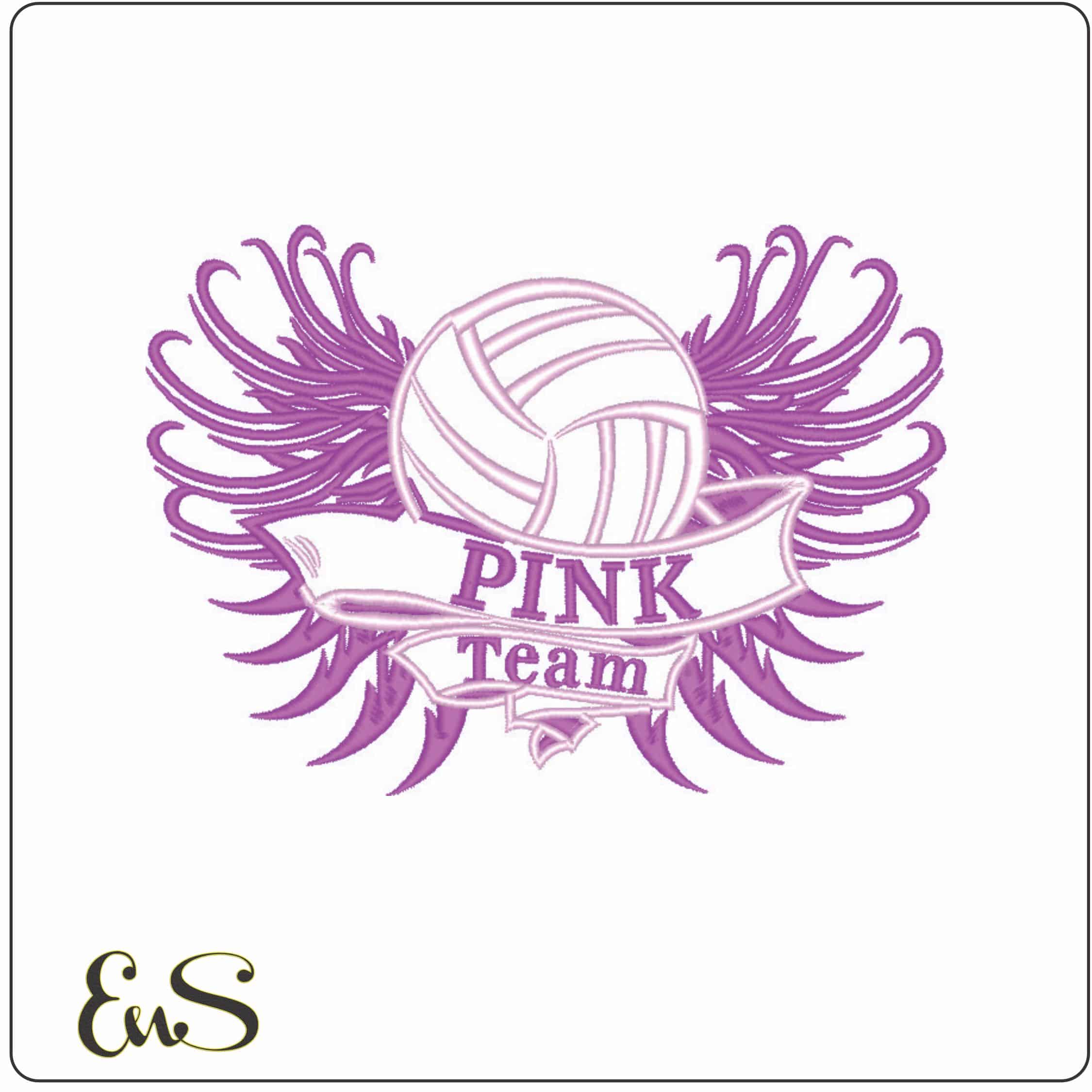 Team Pink Basketball-Elegant embroidery design file - instant download