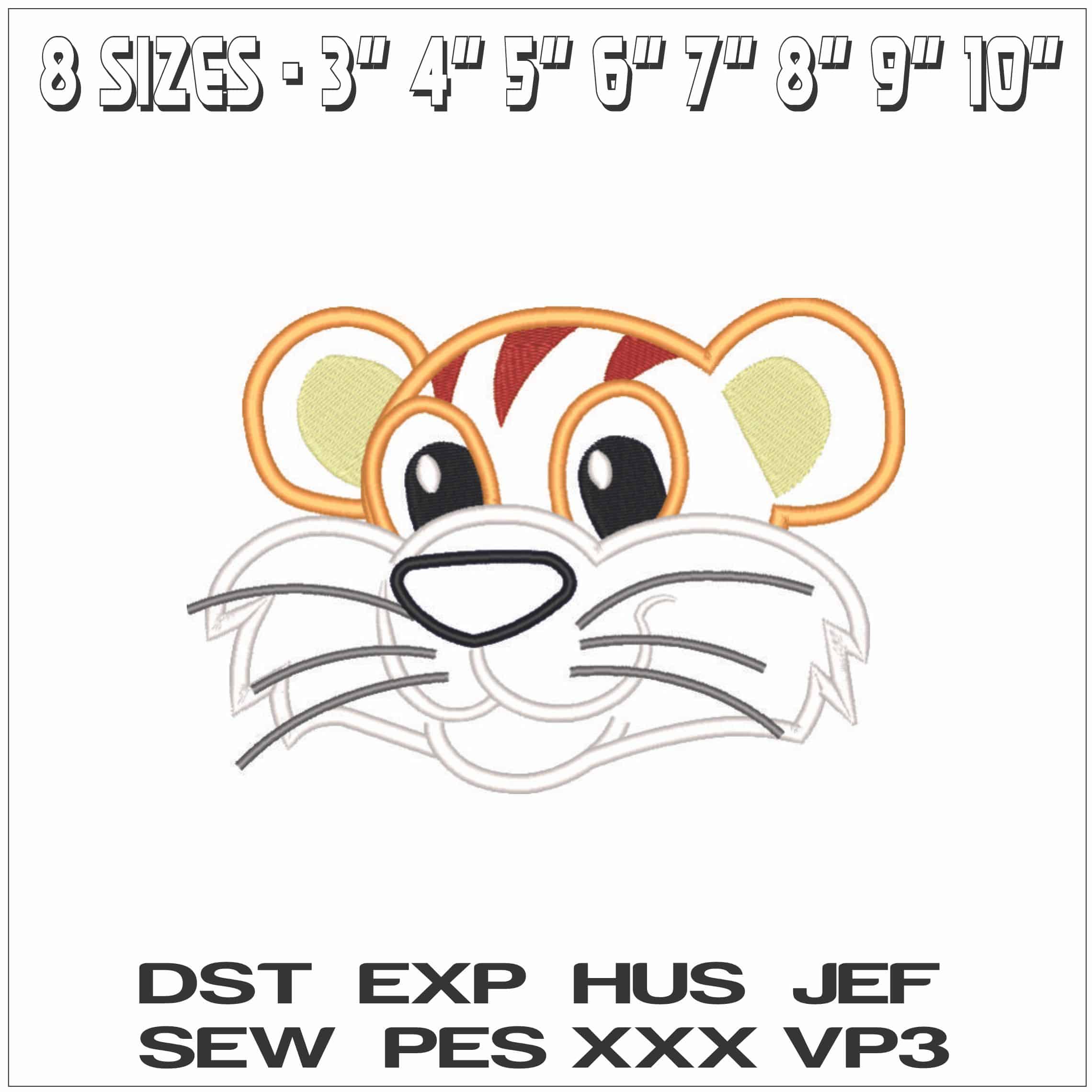 Tiger Applique-Elegant embroidery design file - instant download — view 2