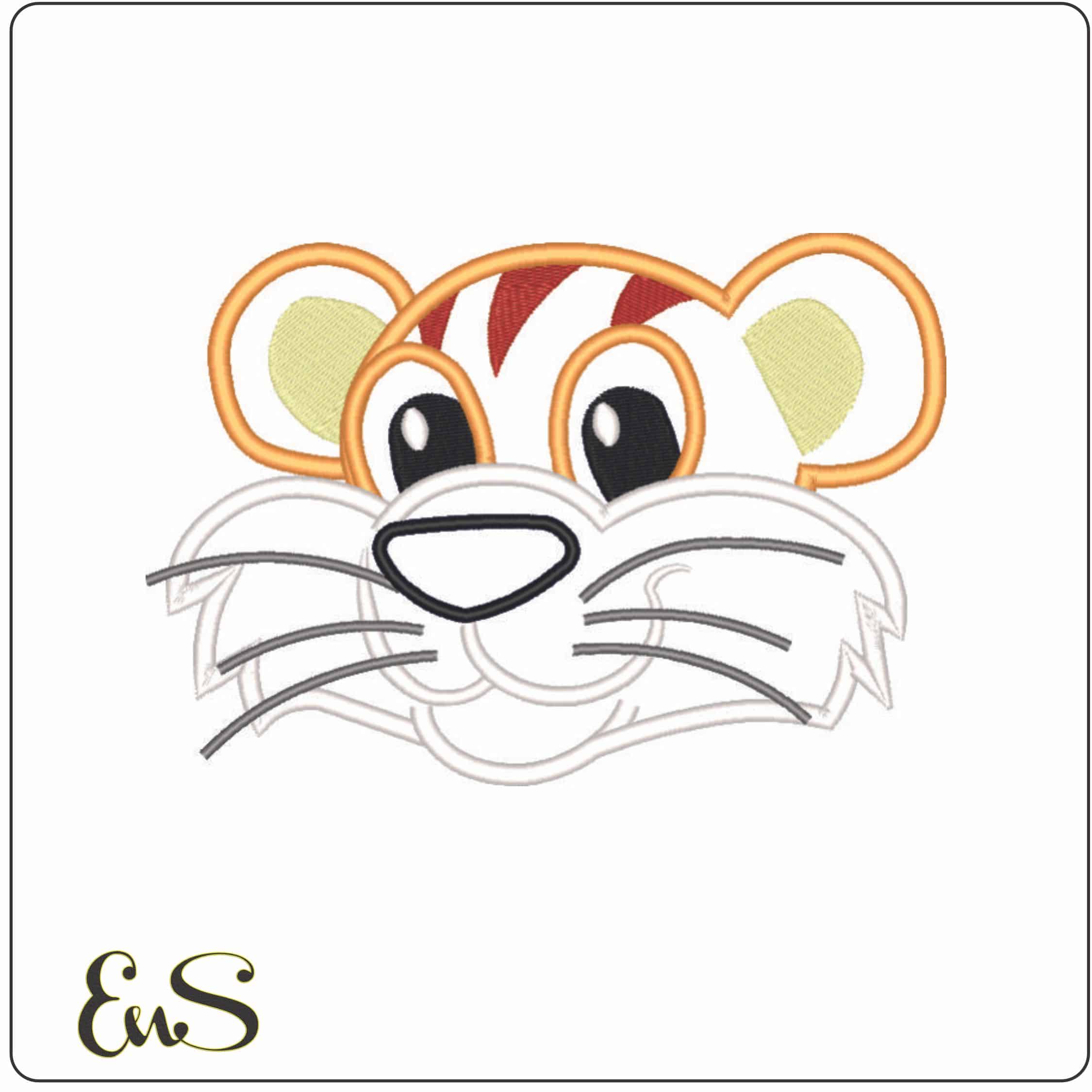 Tiger Applique-Elegant embroidery design file - instant download