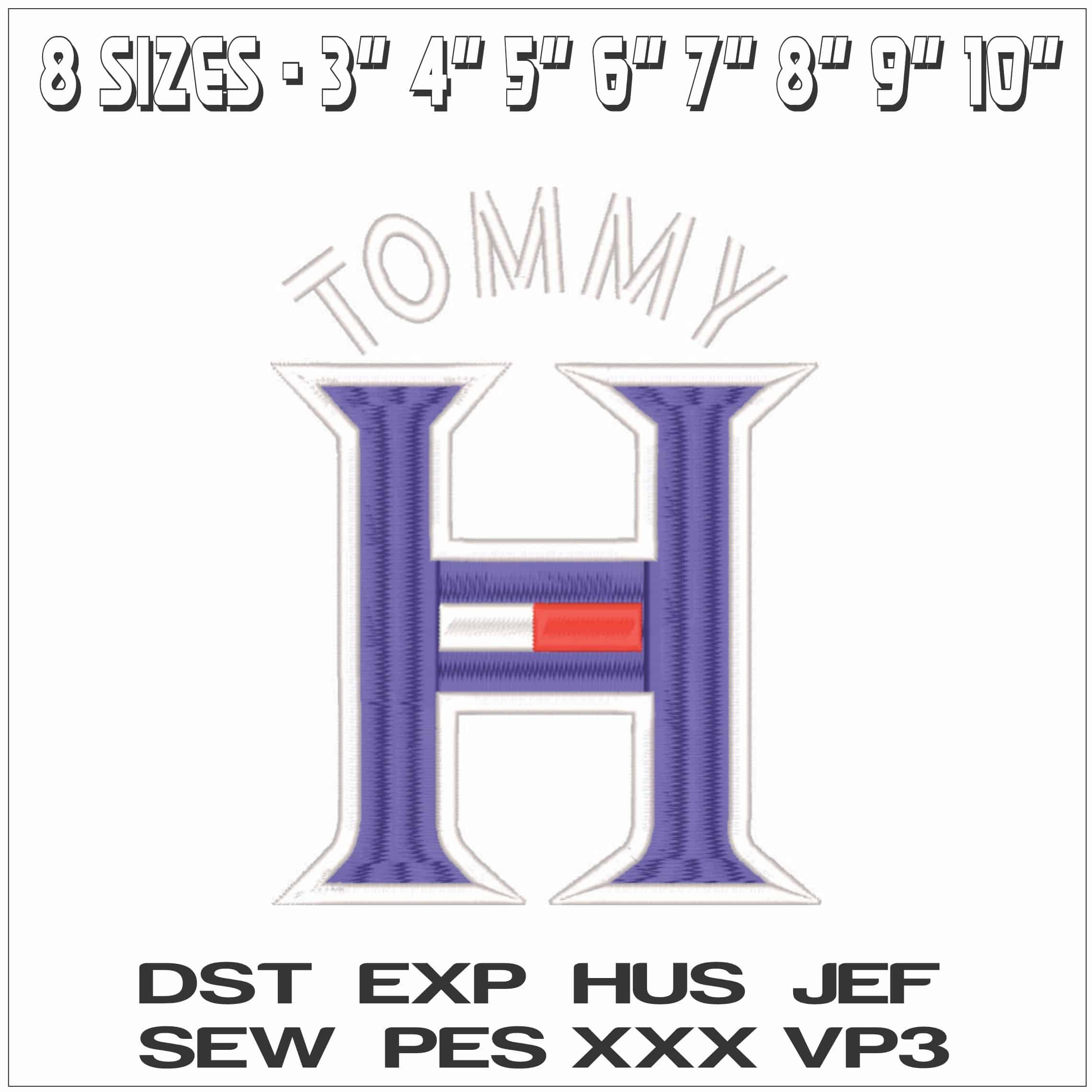 Tommy H-Elegant embroidery design file - instant download — view 2