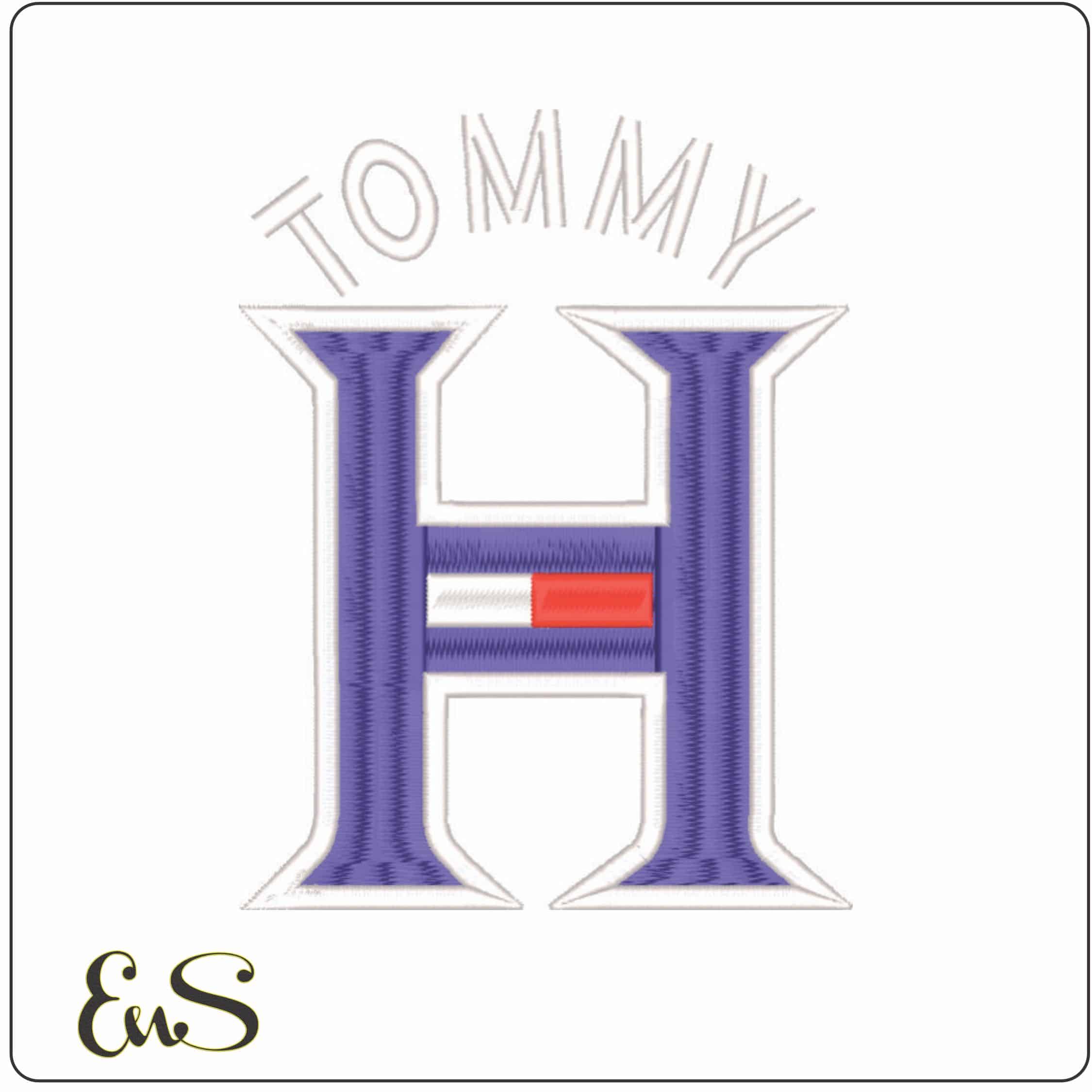 Tommy H-Elegant embroidery design file - instant download