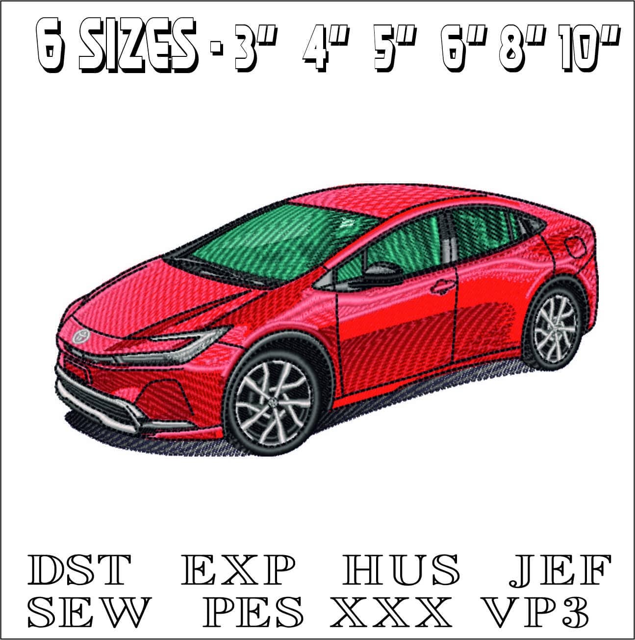 Toyota Prius-Elegant embroidery design file - instant download — view 2