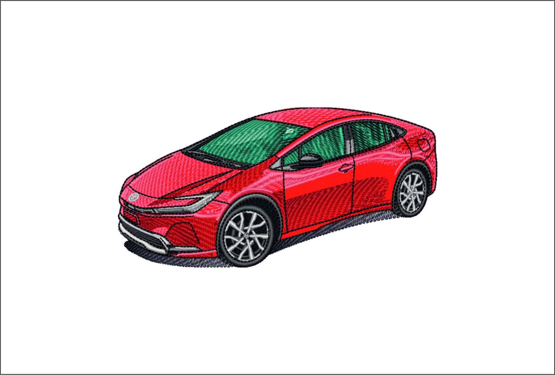 Toyota Prius-Elegant embroidery design file - instant download