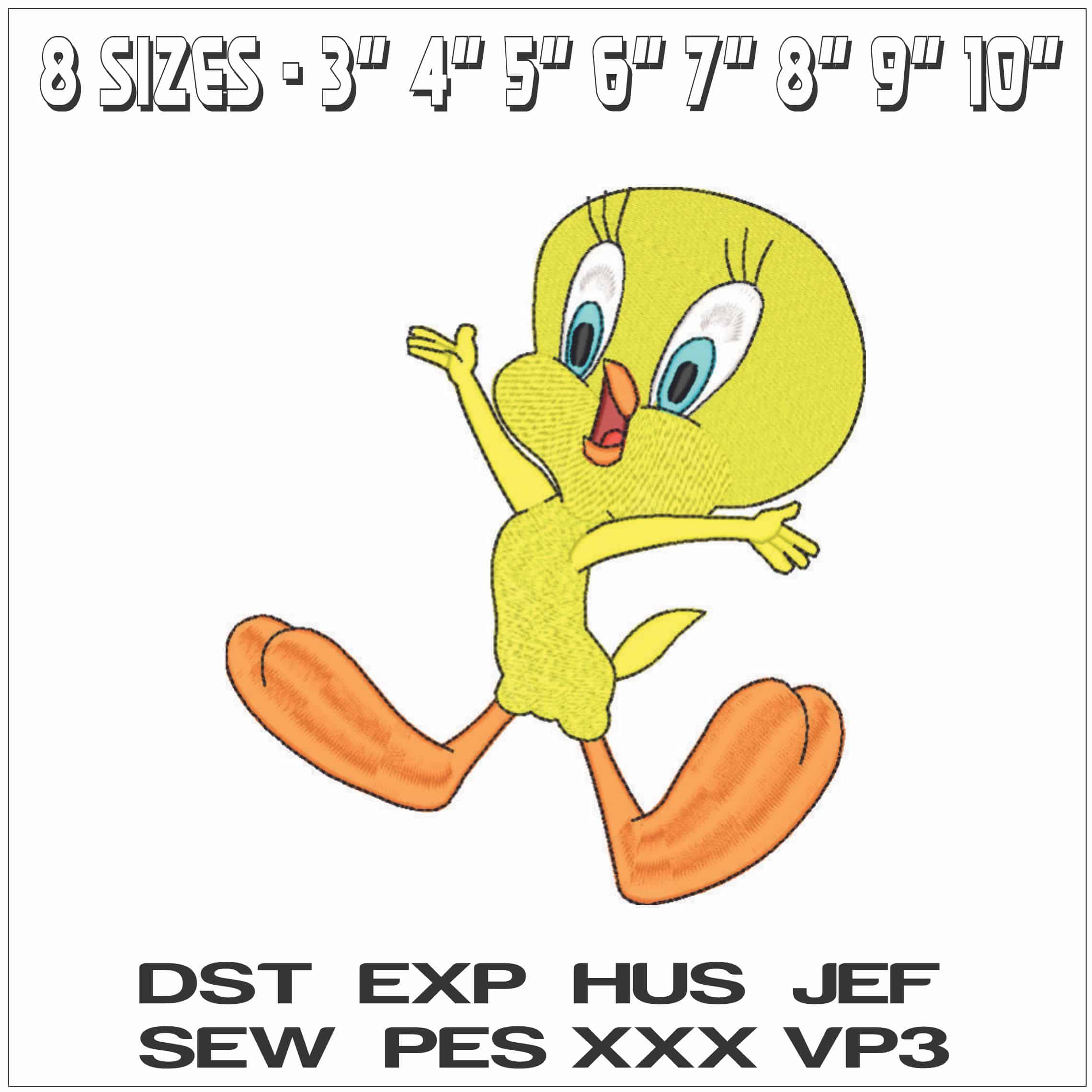 Tweety Pie - Looney Tunes-Elegant embroidery design file - instant download — view 2