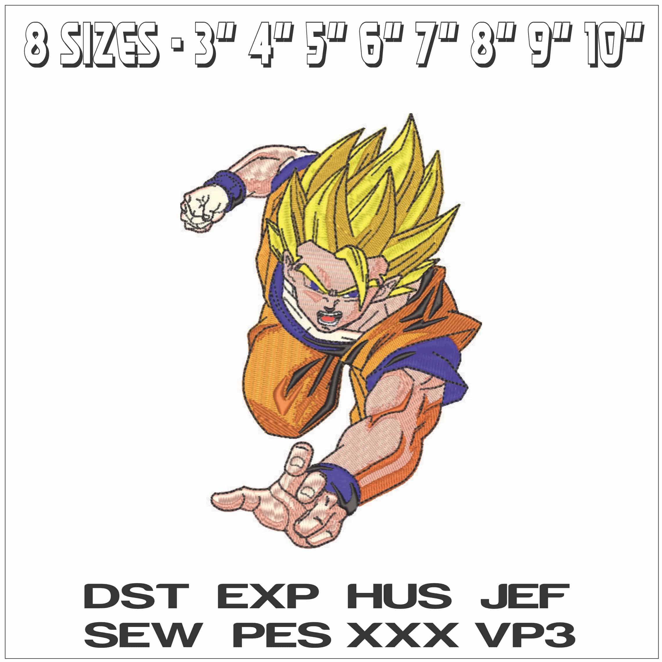 Vegata Attacking - Anime-Elegant embroidery design file - instant download — view 2