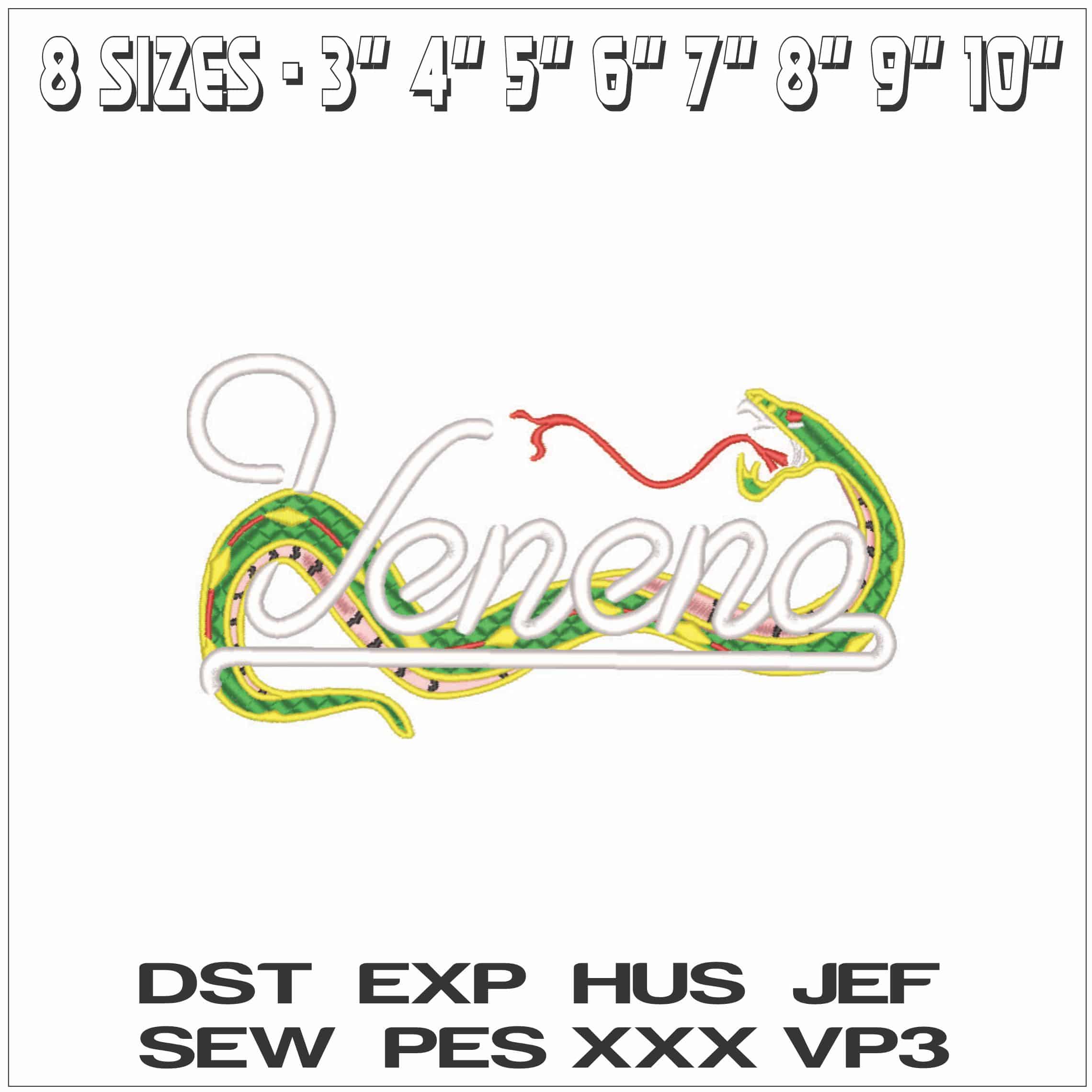 Veneno Snake-Elegant embroidery design file - instant download — view 2