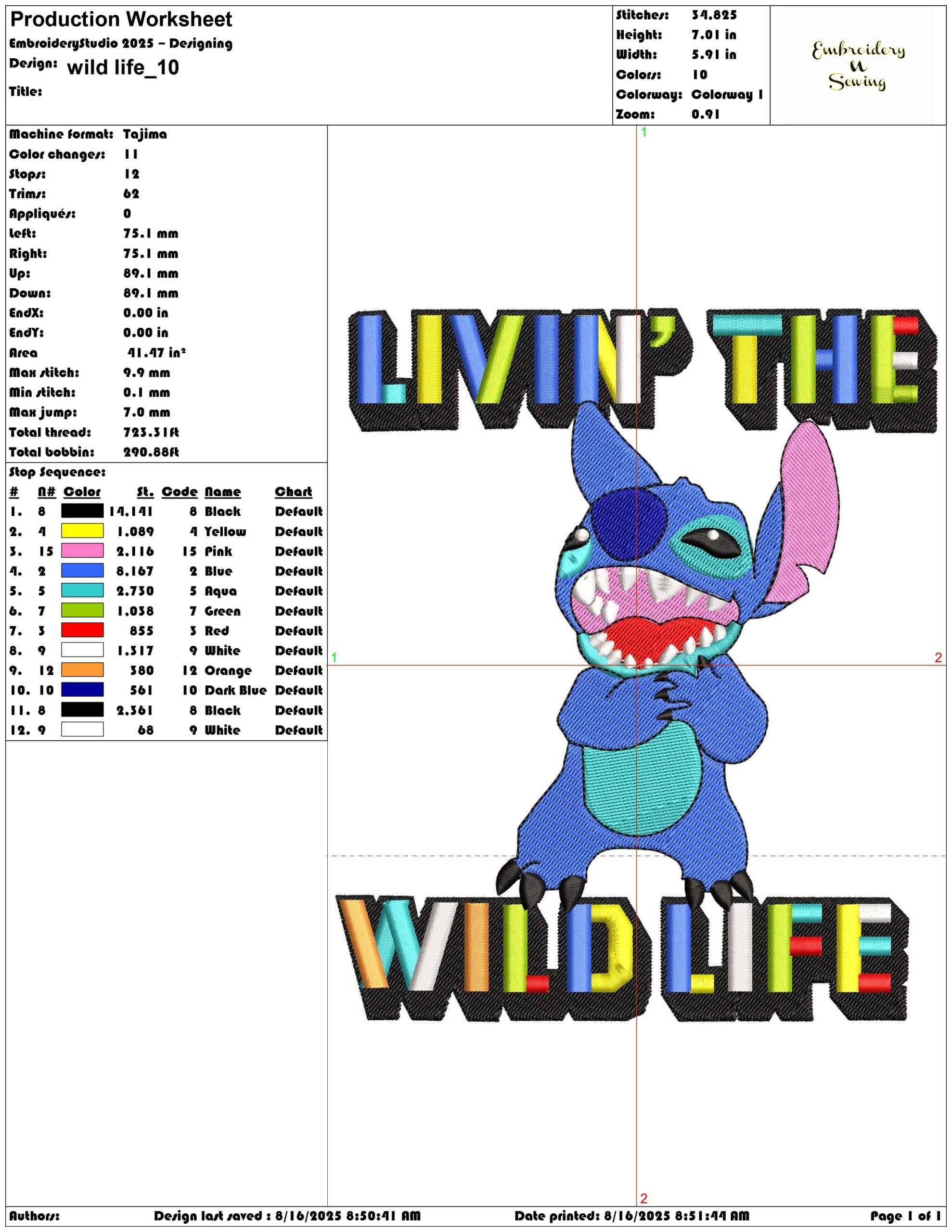 wild life-Elegant embroidery design file - instant download — view 3