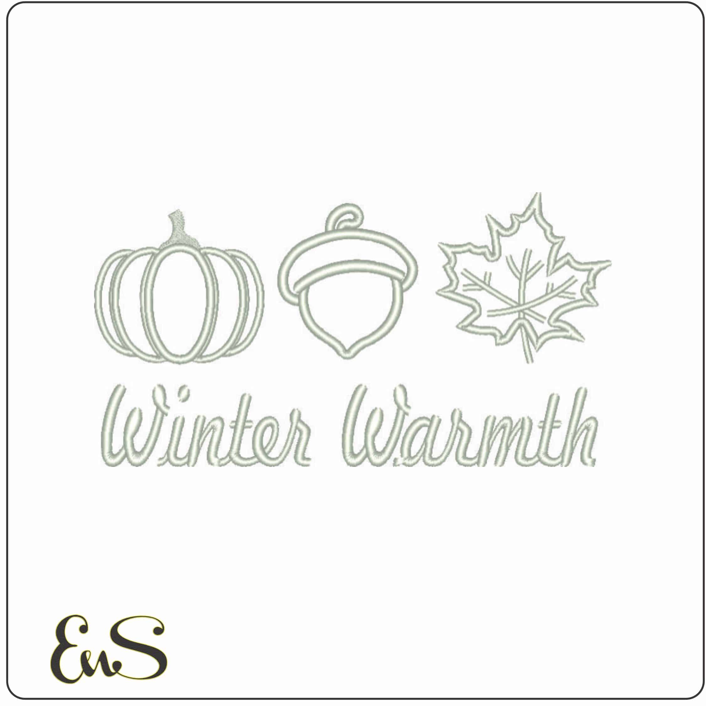 Winter Warmth-Elegant embroidery design file - instant download