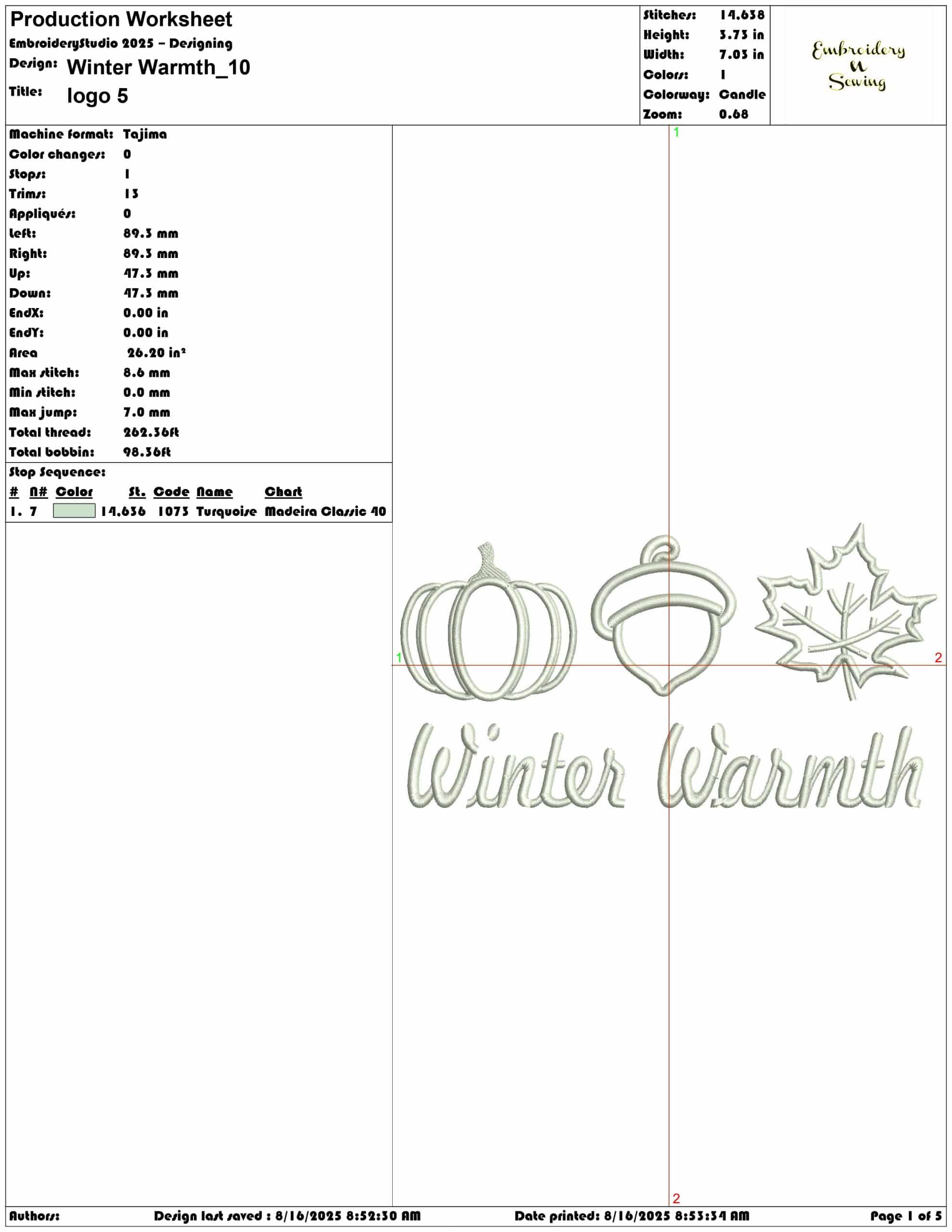 Winter Warmth-Elegant embroidery design file - instant download — view 3
