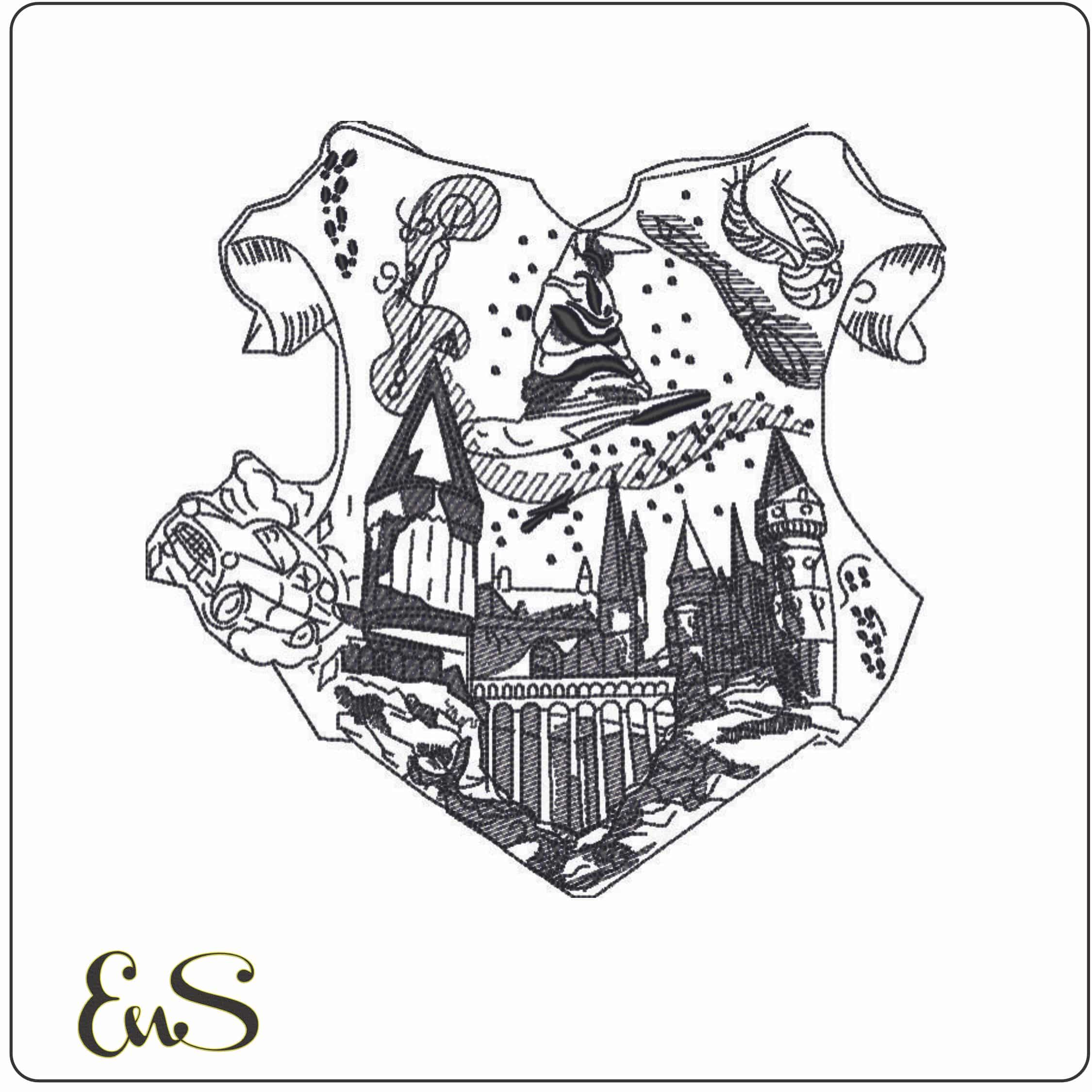 Wizard Hat on Spell Books-Elegant embroidery design file - instant download
