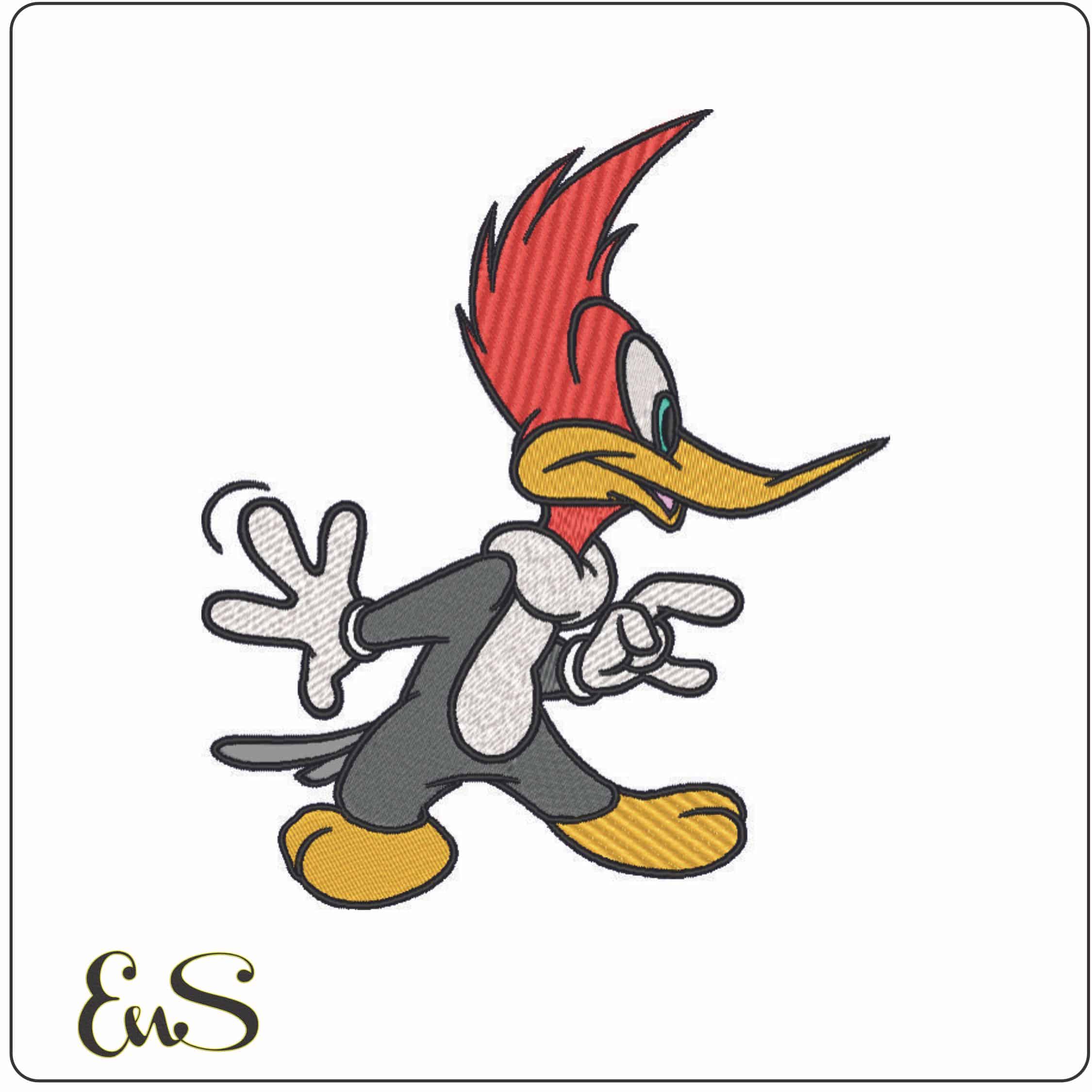 Woody Woodpecker-Elegant embroidery design file - instant download