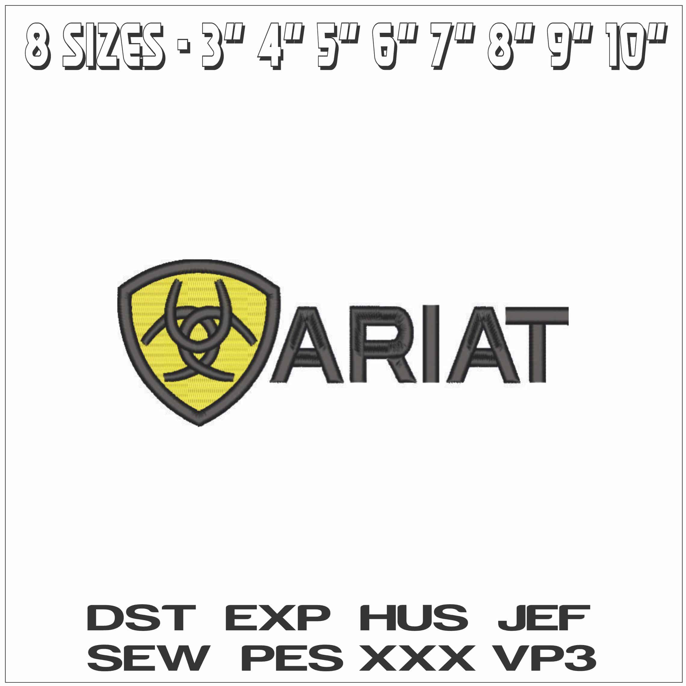 Yellow Ariat Emblem-Elegant embroidery design file - instant download — view 2