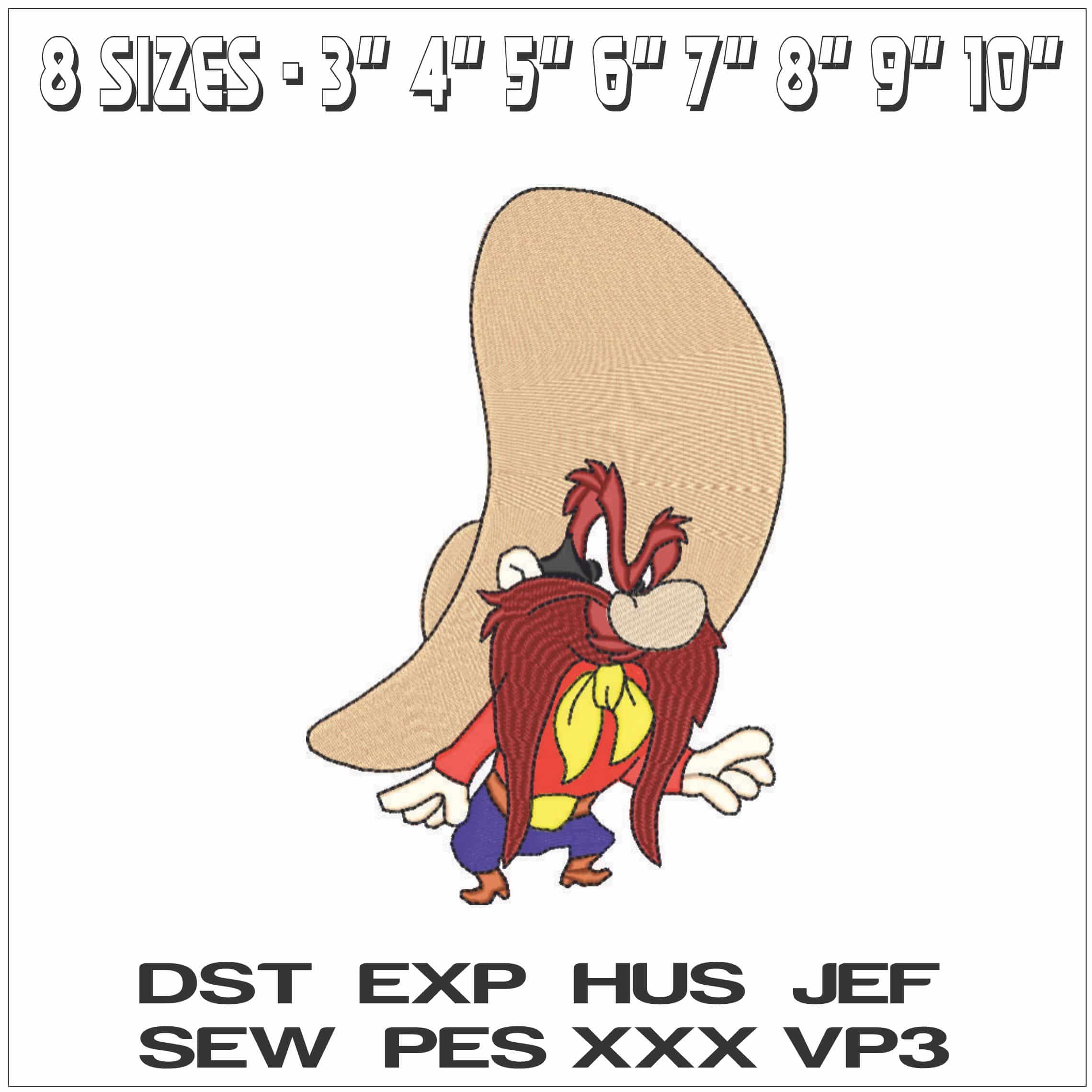 Yosemite Sam - Looney Tunes-Elegant embroidery design file - instant download — view 2