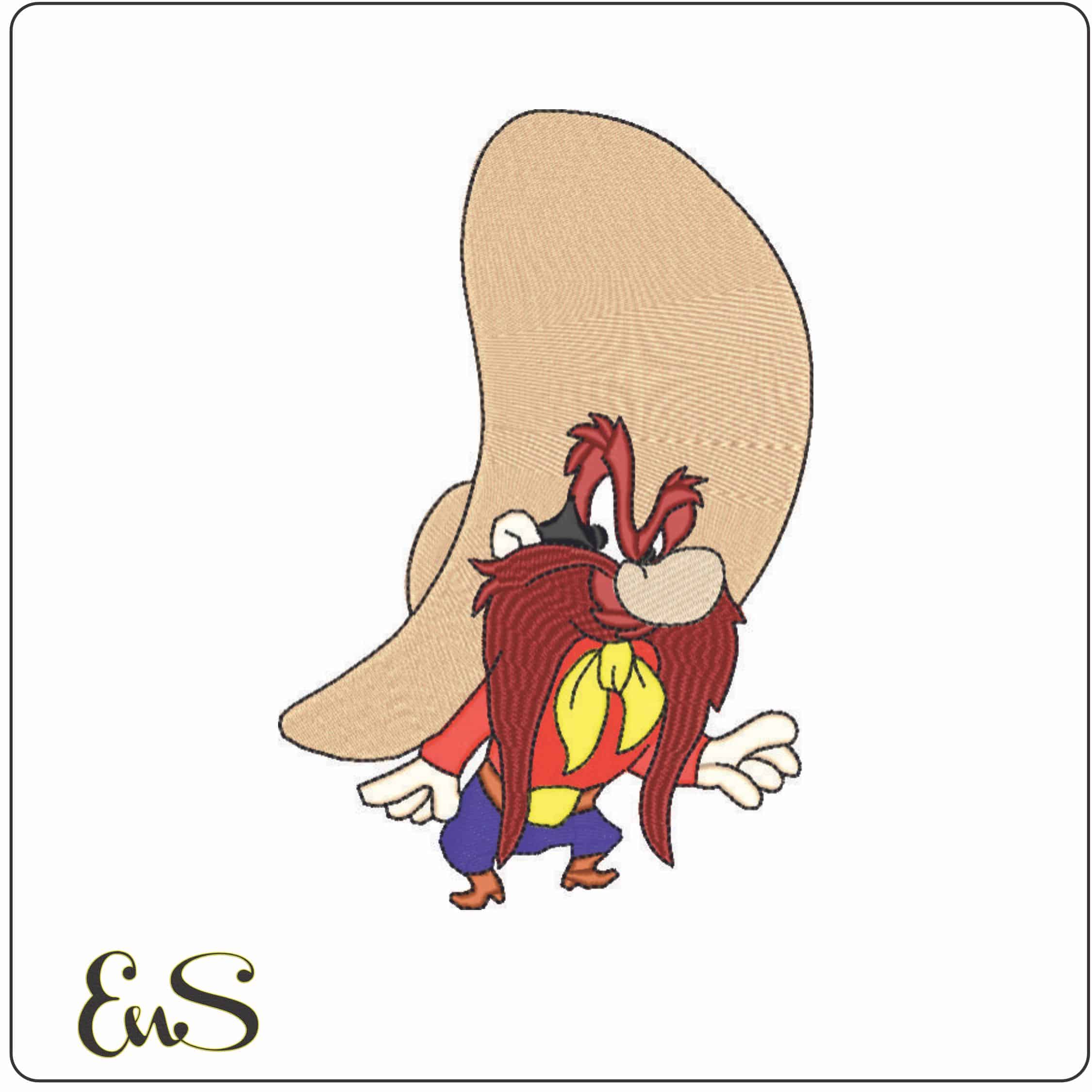 Yosemite Sam - Looney Tunes-Elegant embroidery design file - instant download