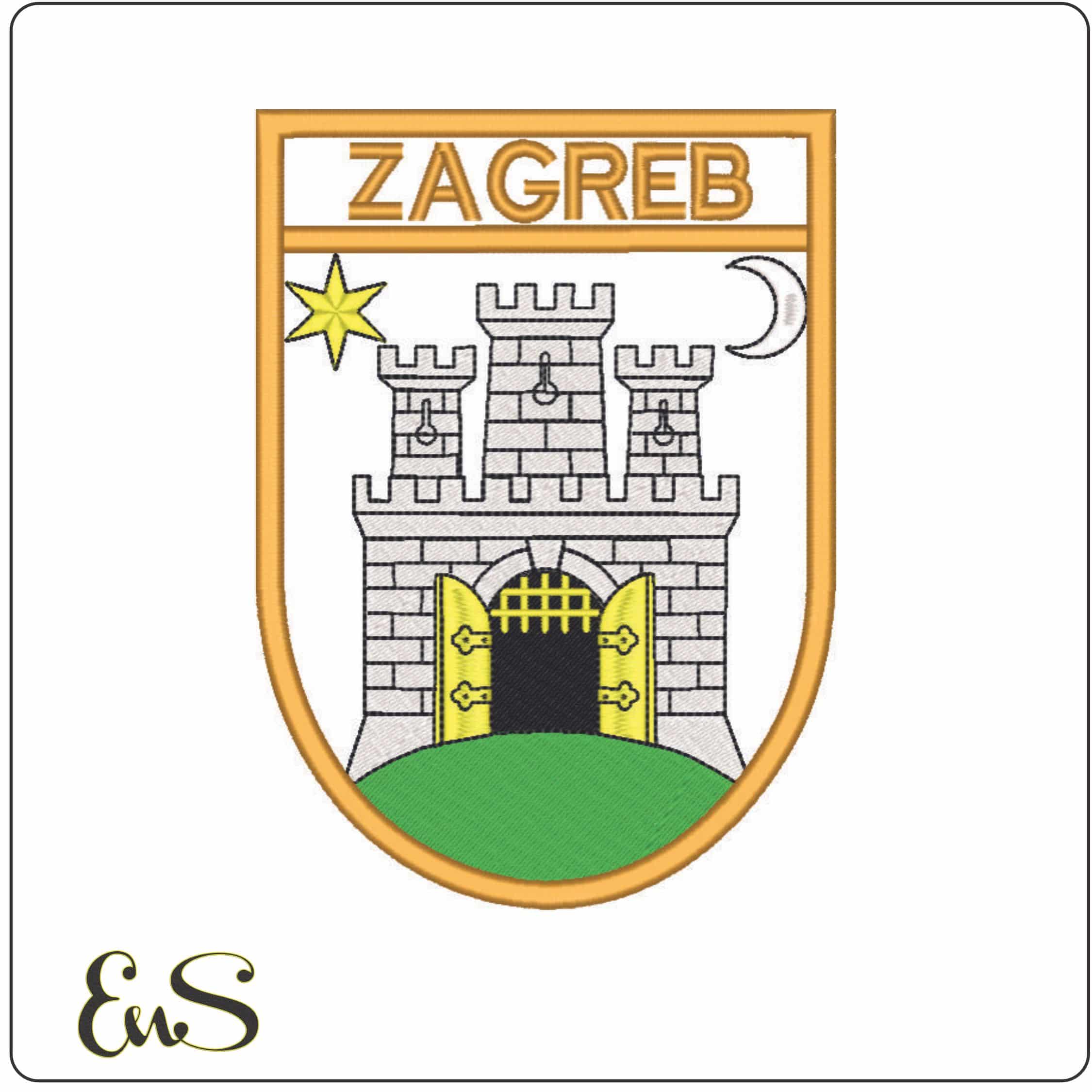 Zagreb Coat of Arms-Elegant embroidery design file - instant download