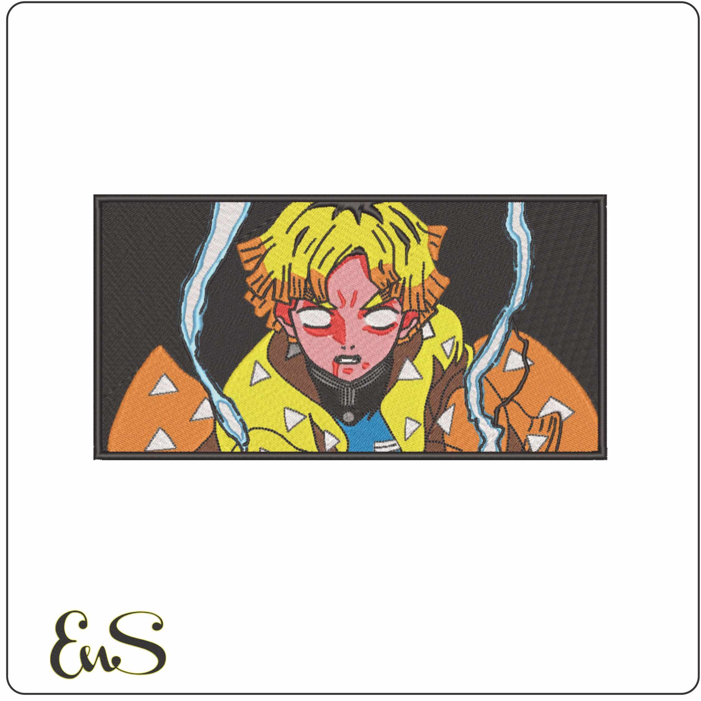 Zenitsu Agatsuma - Demon Slayer - Anime-Elegant embroidery design file - instant download