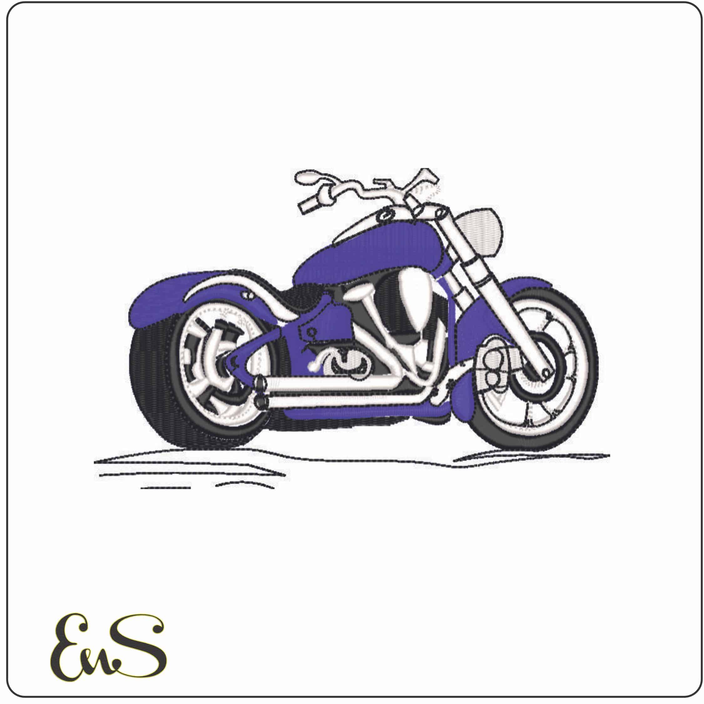 Basic Chooper Motorcycle-Elegant embroidery design file - instant download