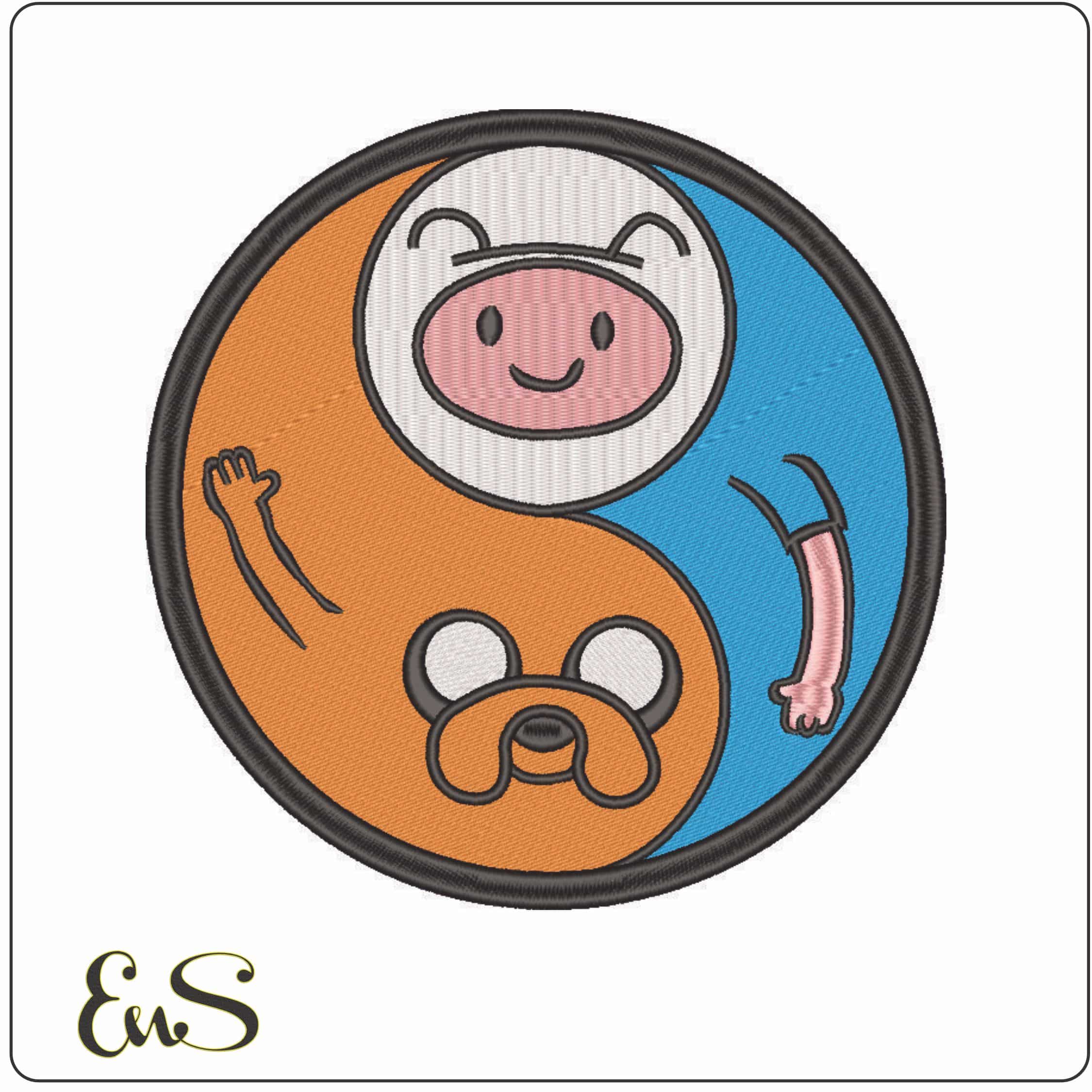 Adventure Time Ying and Yang-Elegant embroidery design file - instant download