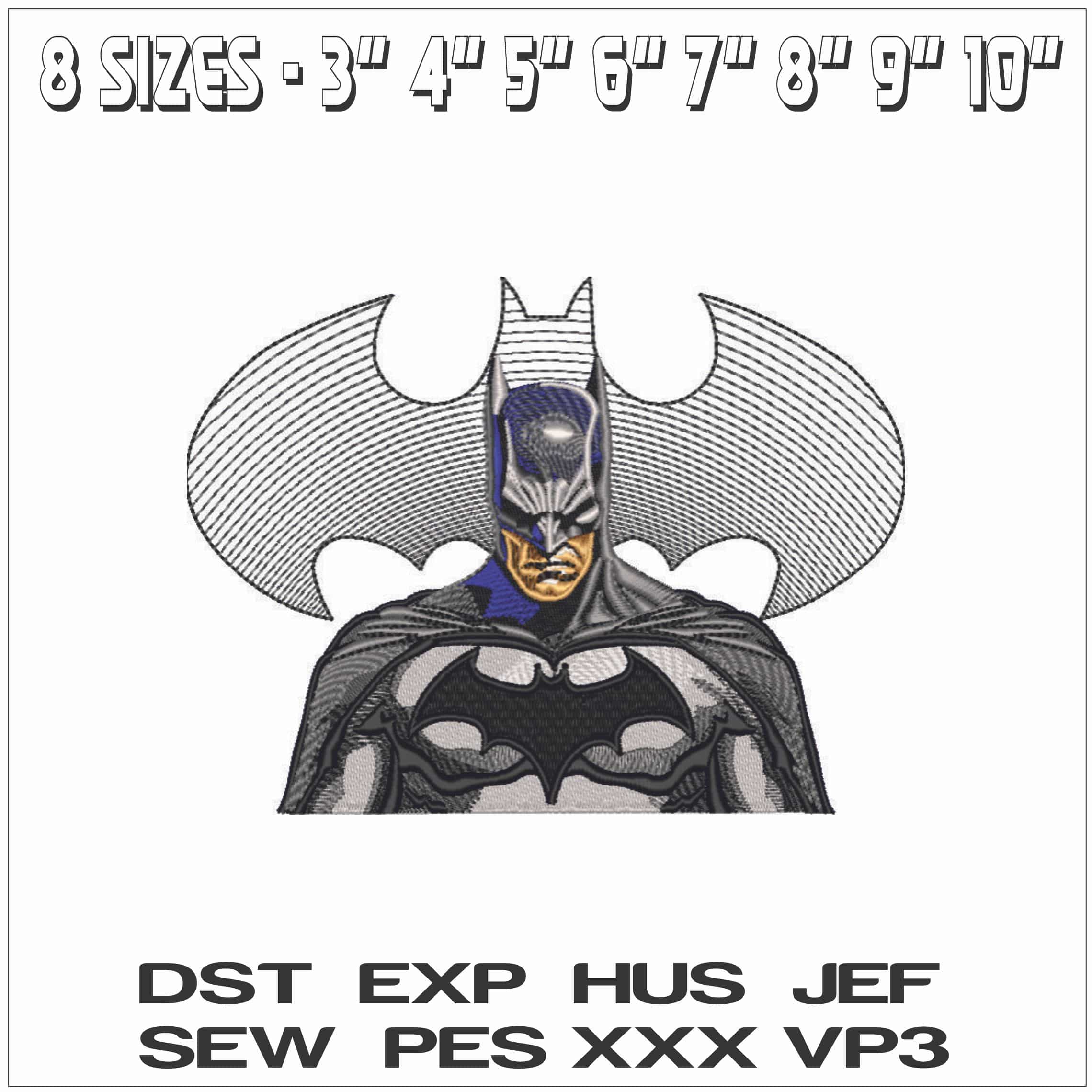 Batman with Bat Logo-Elegant embroidery design file - instant download — view 2