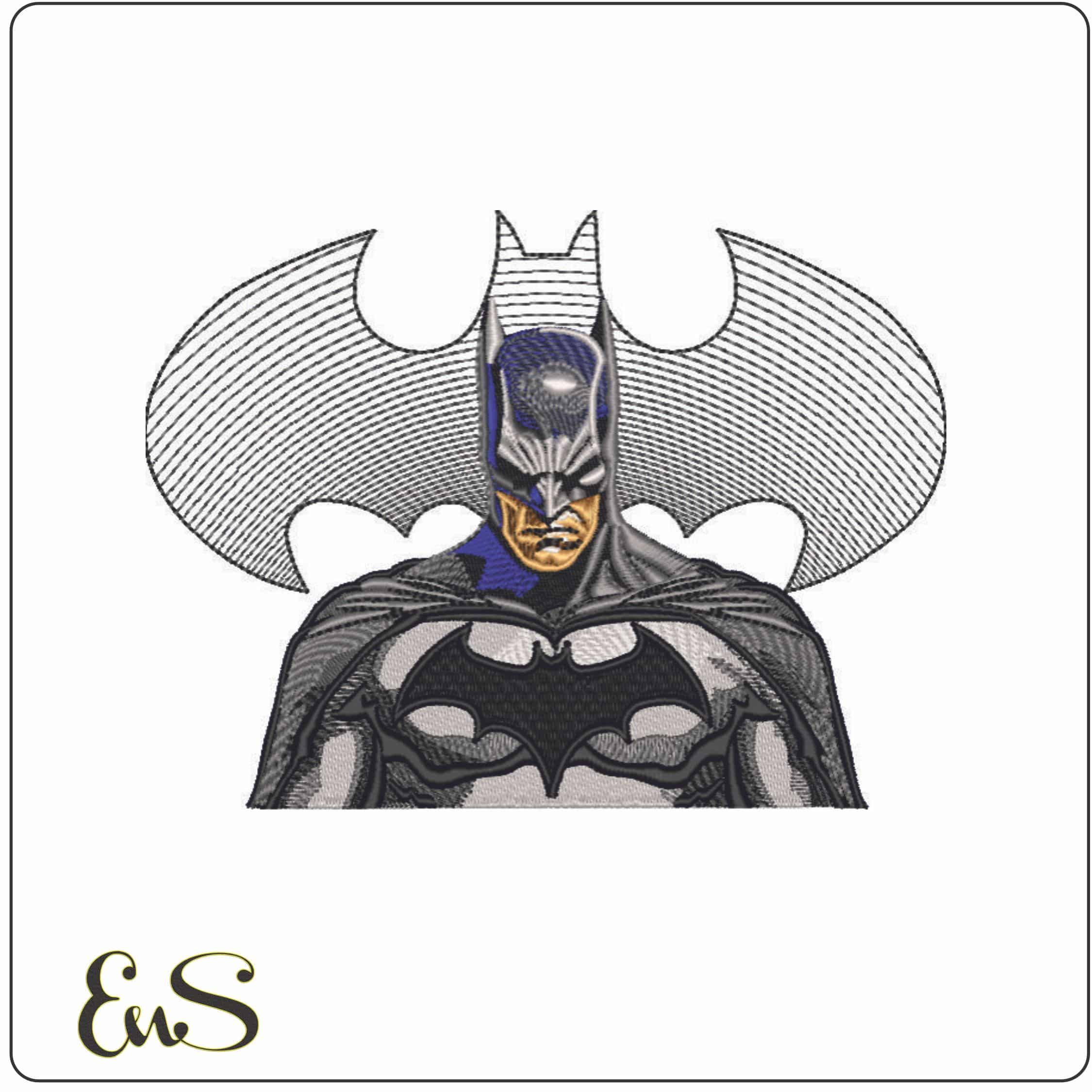 Batman with Bat Logo-Elegant embroidery design file - instant download
