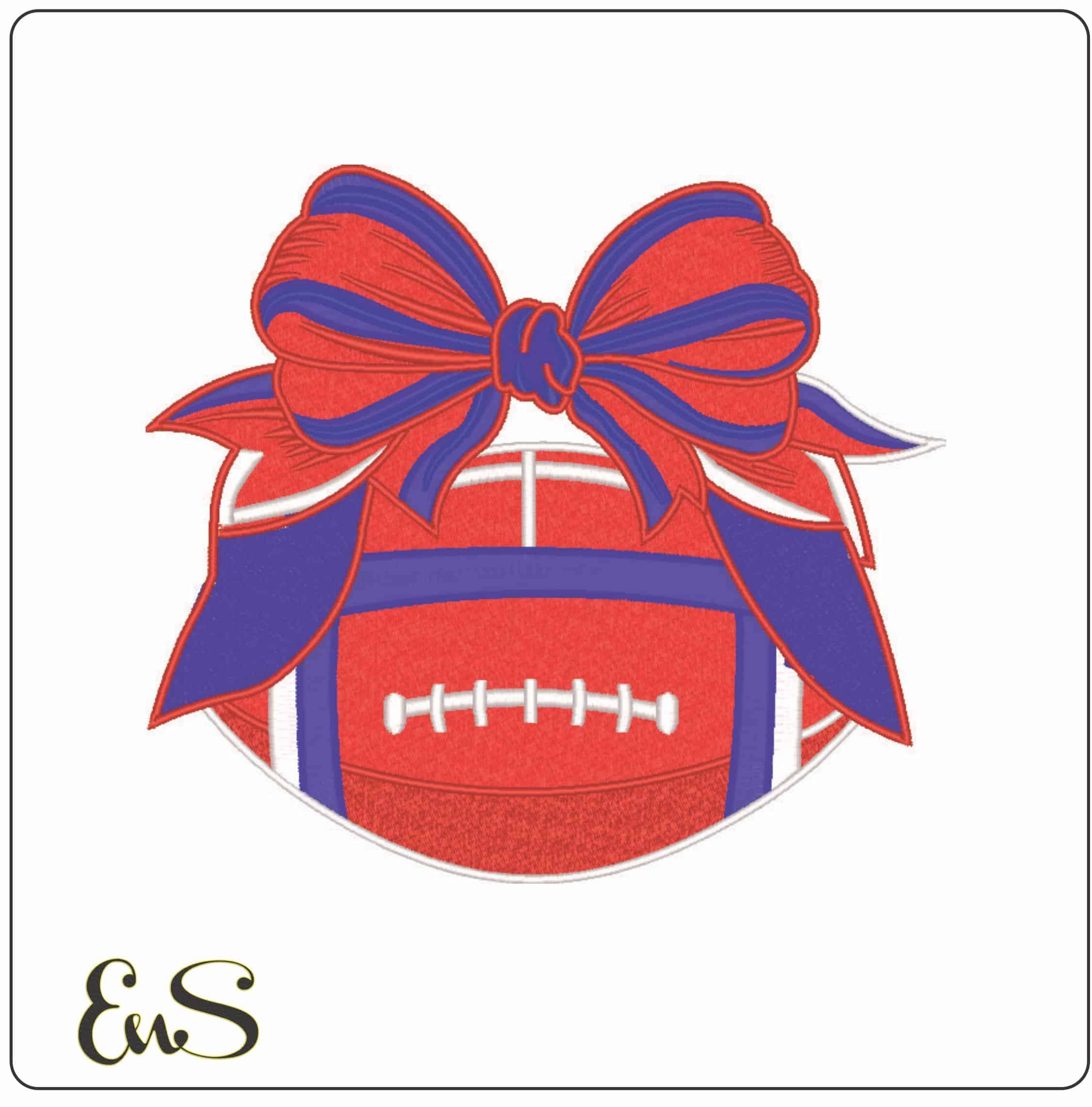 Christmas Football Red White and Blue-Elegant embroidery design file - instant download