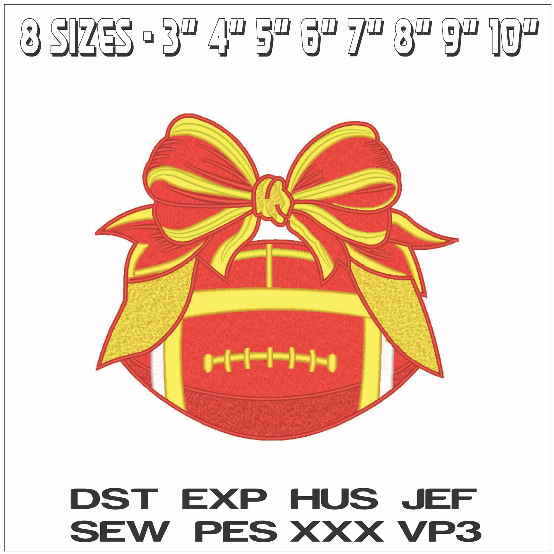 Christmas Football Red Yellow-Elegant embroidery design file - instant download — view 2