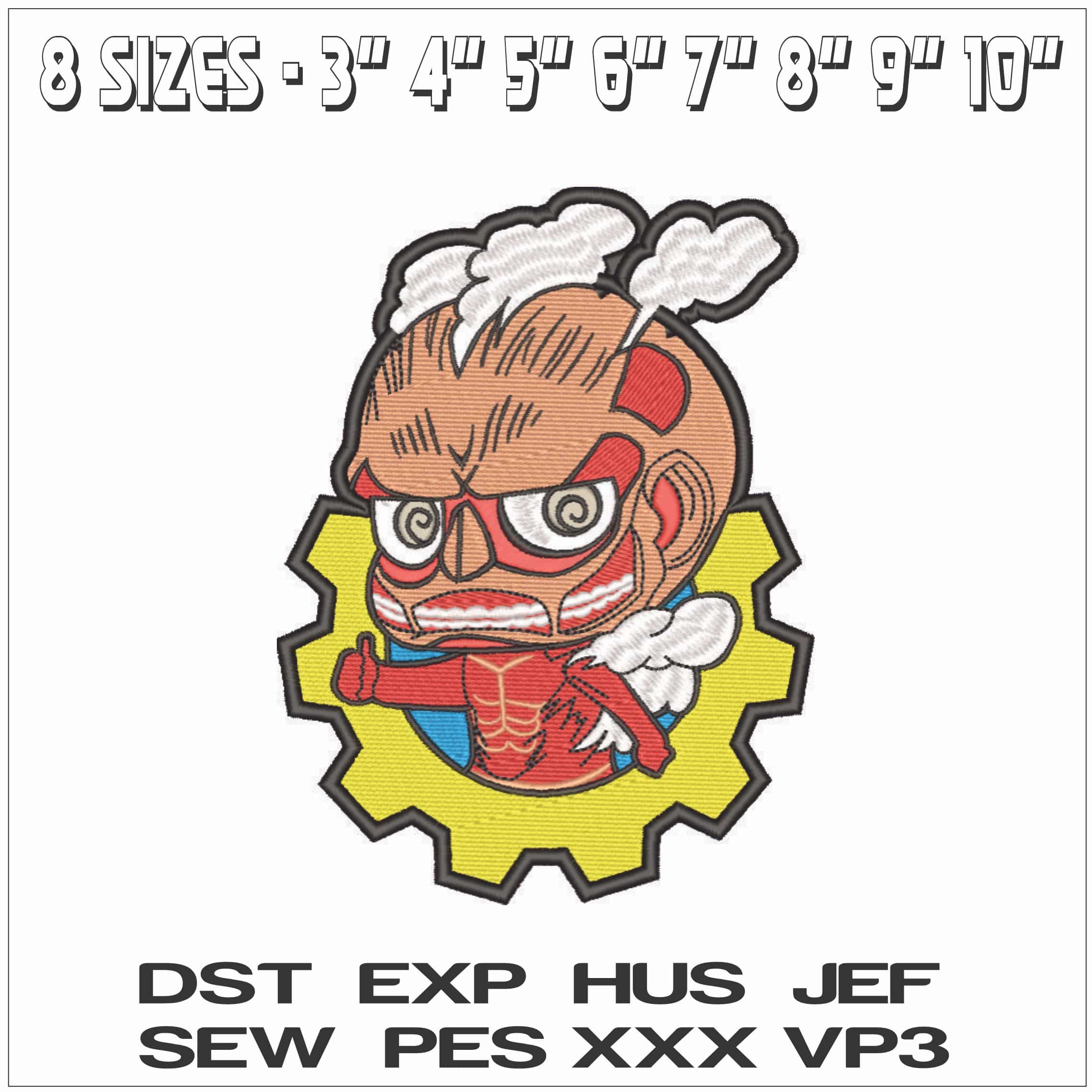 Colossal Titan - Attack on Titan - Anime-Elegant embroidery design file - instant download — view 2