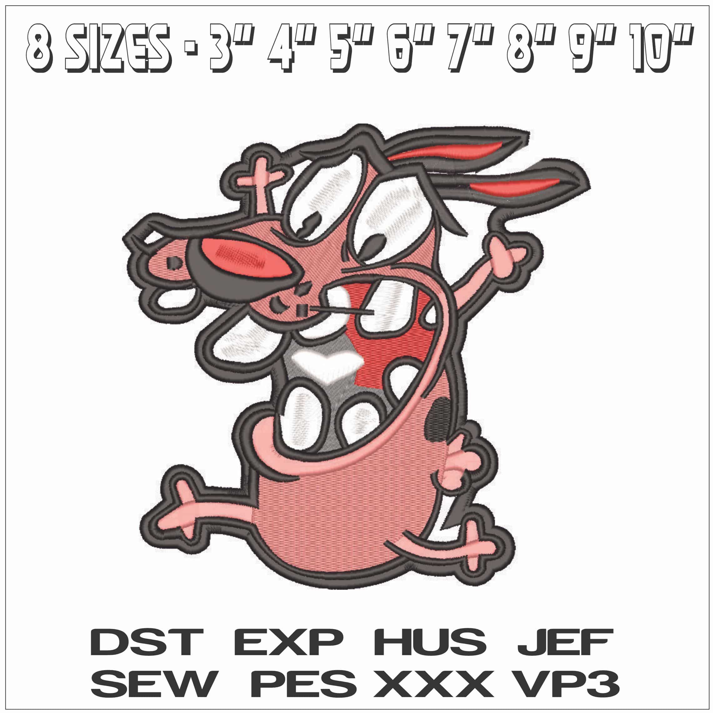 Courage the Cowardly Dog-Elegant embroidery design file - instant download — view 2