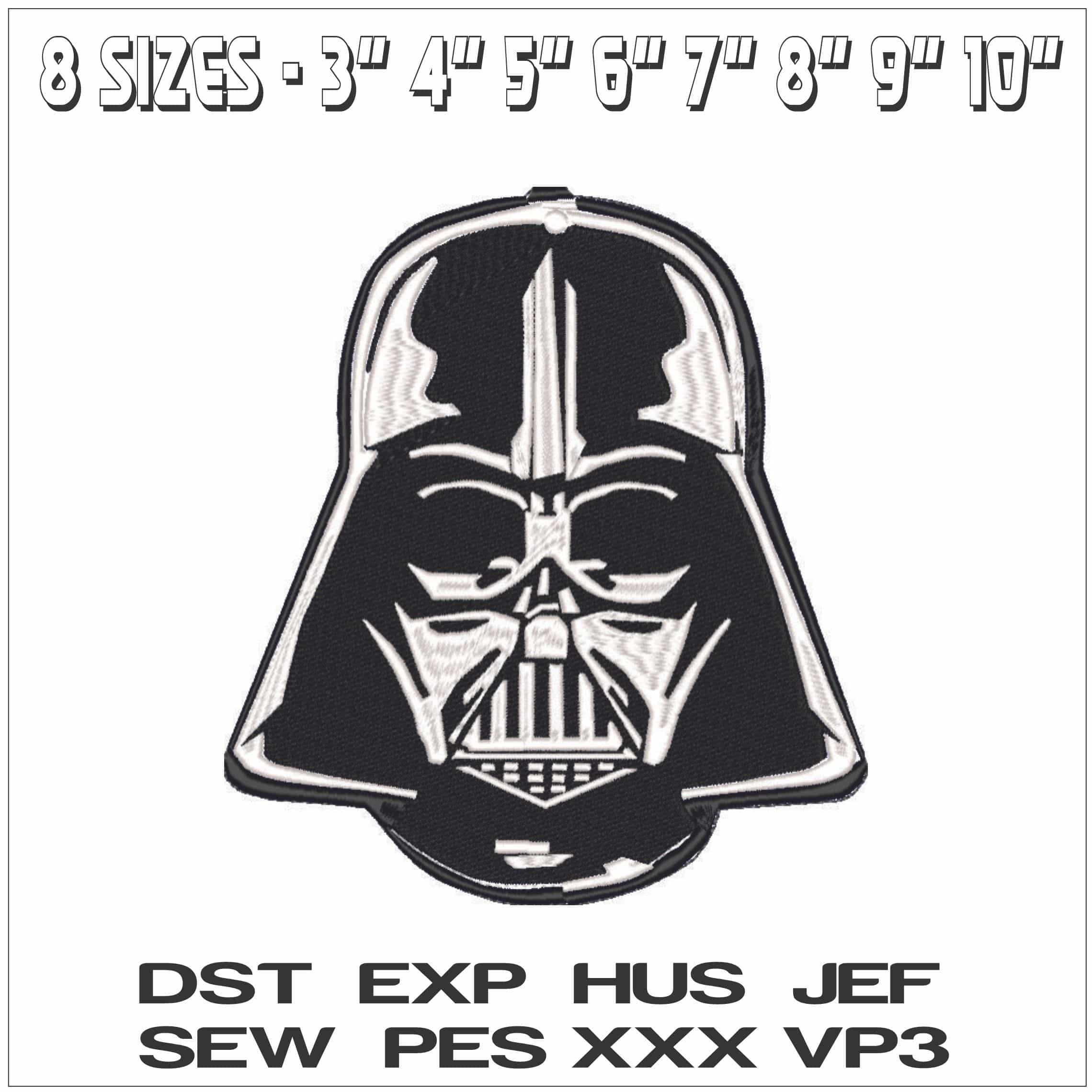Darth Vaders Mask - Star Wars-Elegant embroidery design file - instant download — view 2