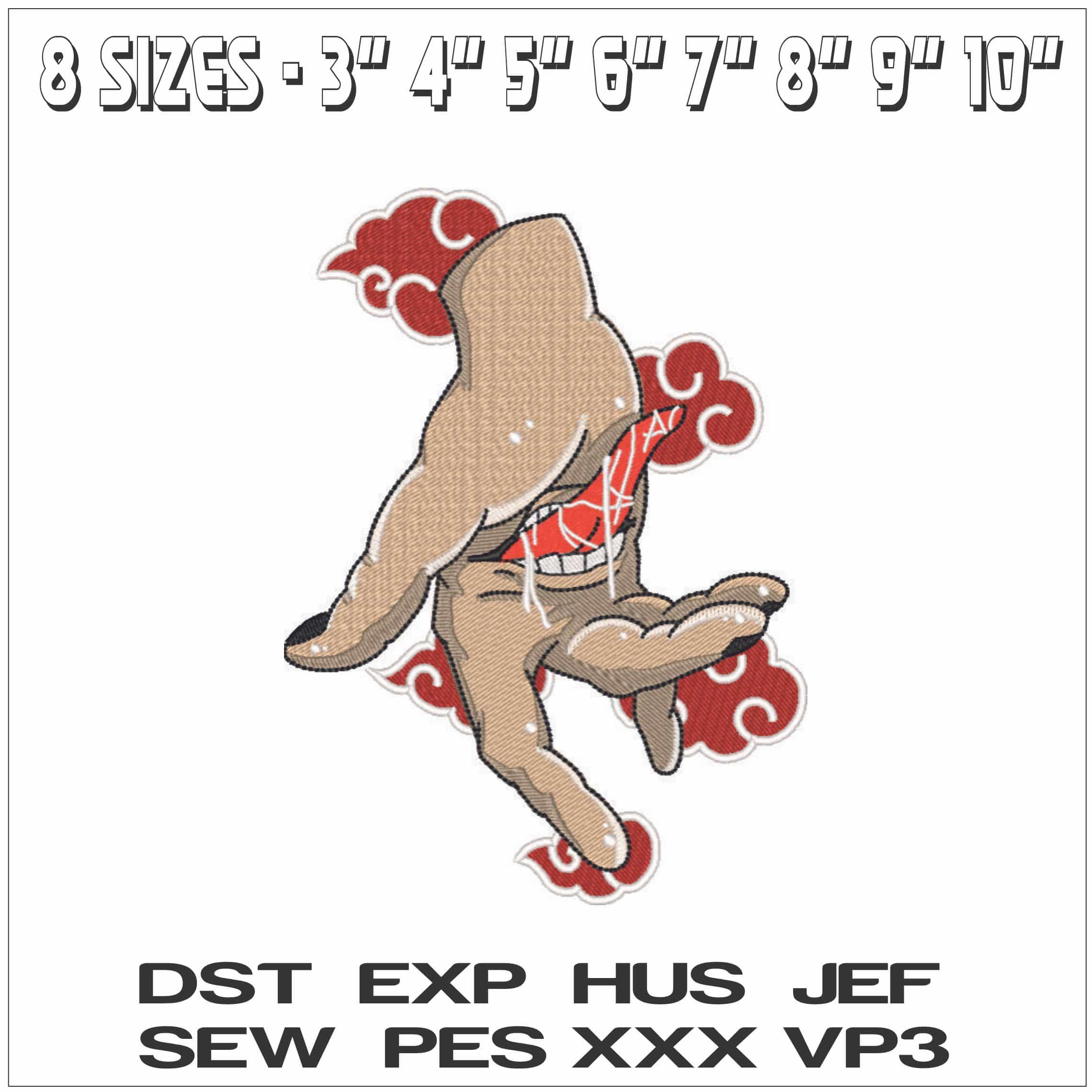 Deidara Akatsuki - Naruto - Anime-Elegant embroidery design file - instant download — view 2