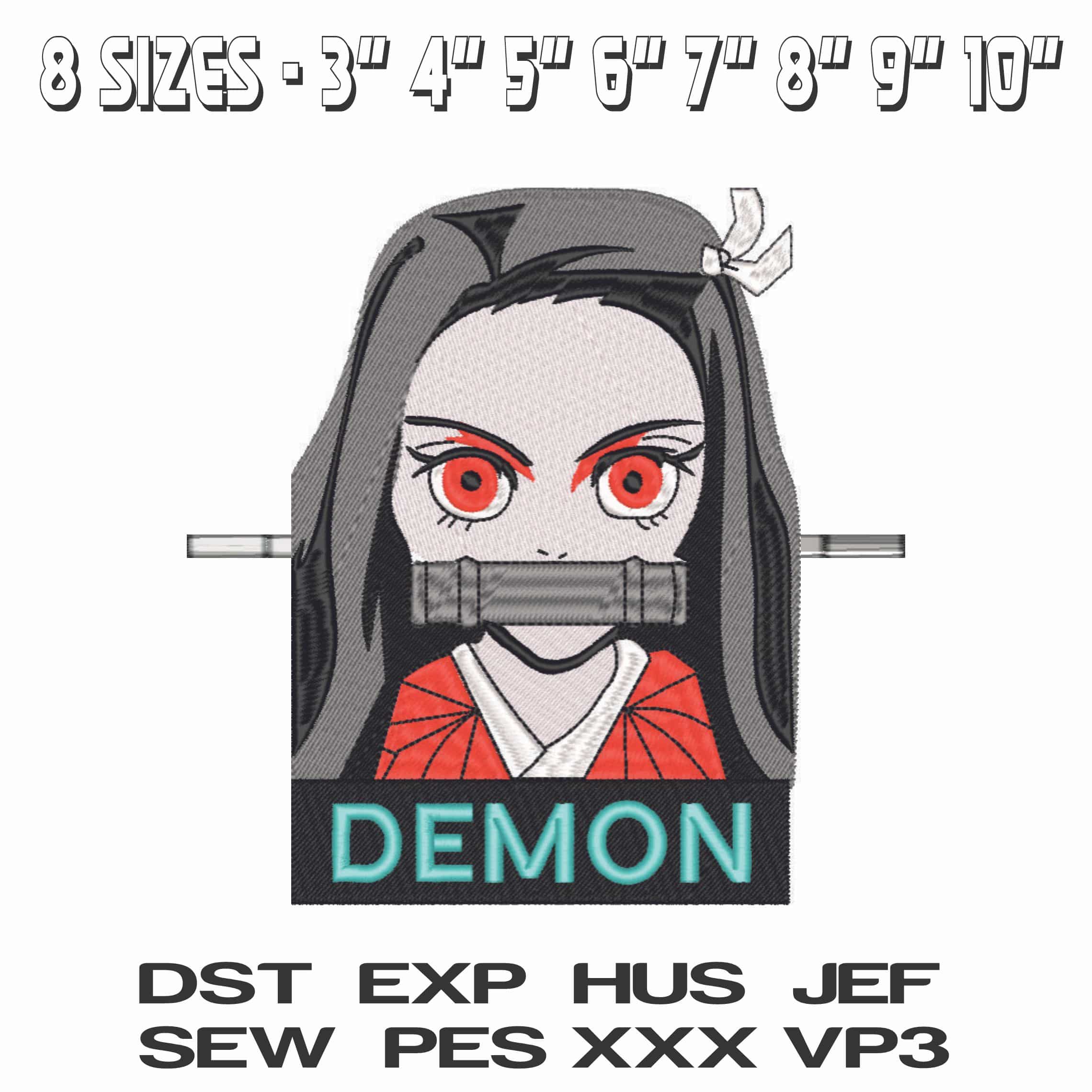 Demon  - Naruto - Anime-Elegant embroidery design file - instant download — view 2