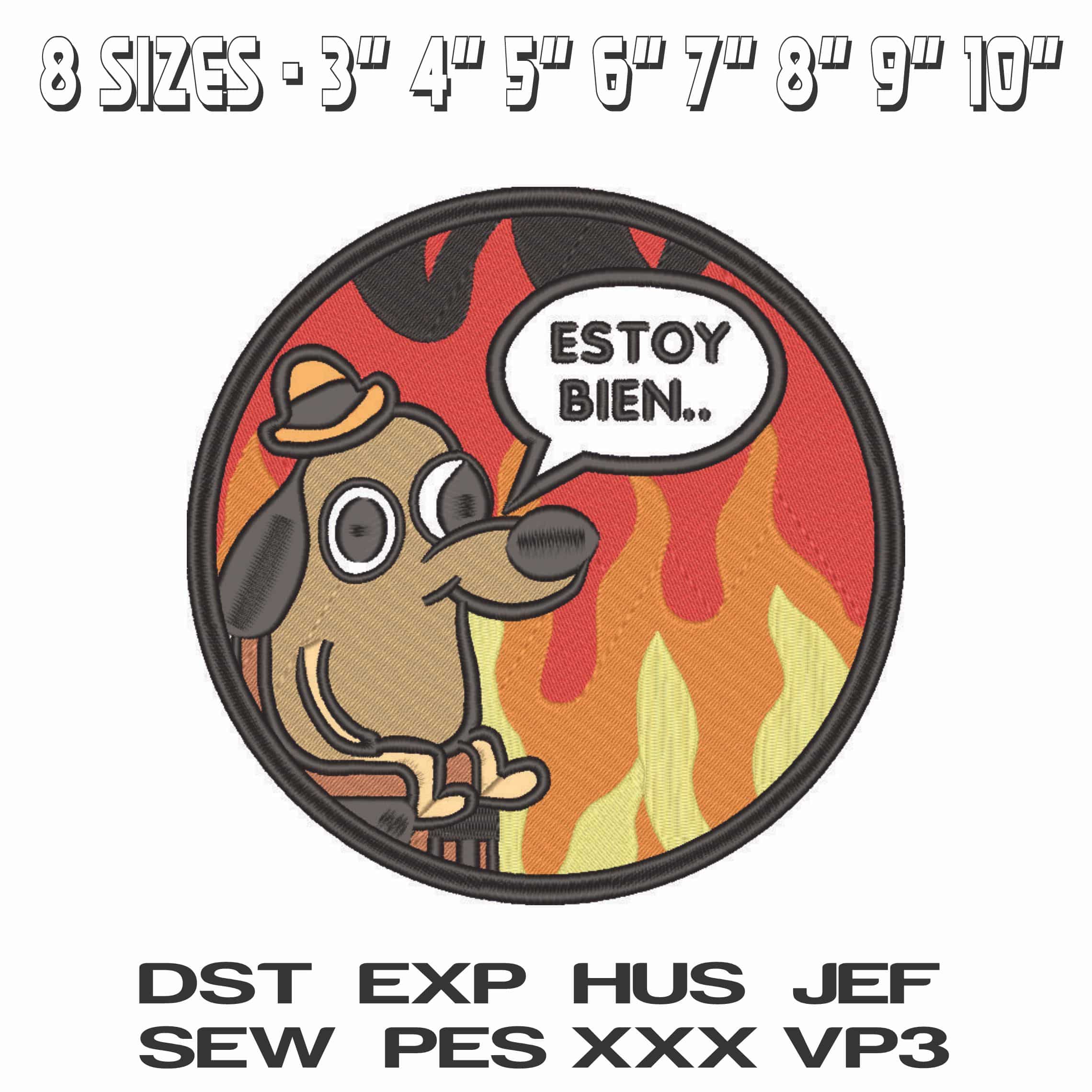 Dog in Hell - Estoy Bein-Elegant embroidery design file - instant download — view 2