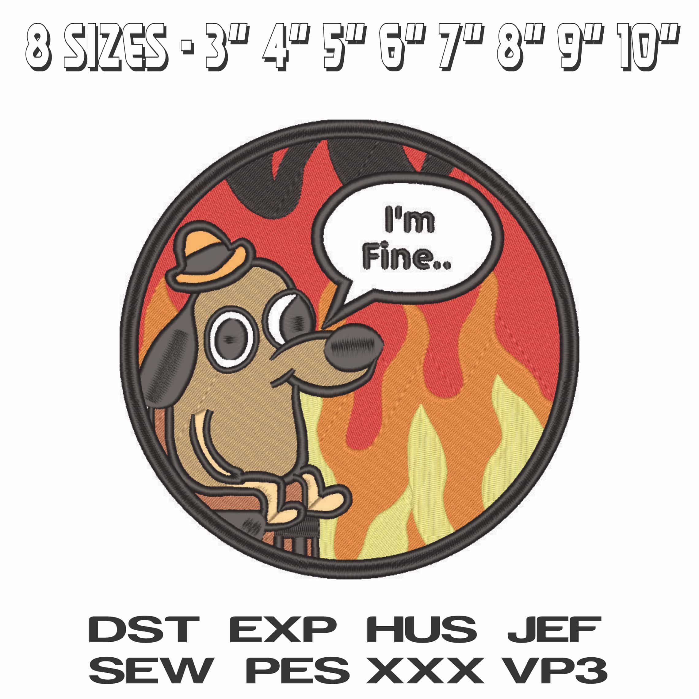 Dog in Hell - Im Fine-Elegant embroidery design file - instant download — view 2