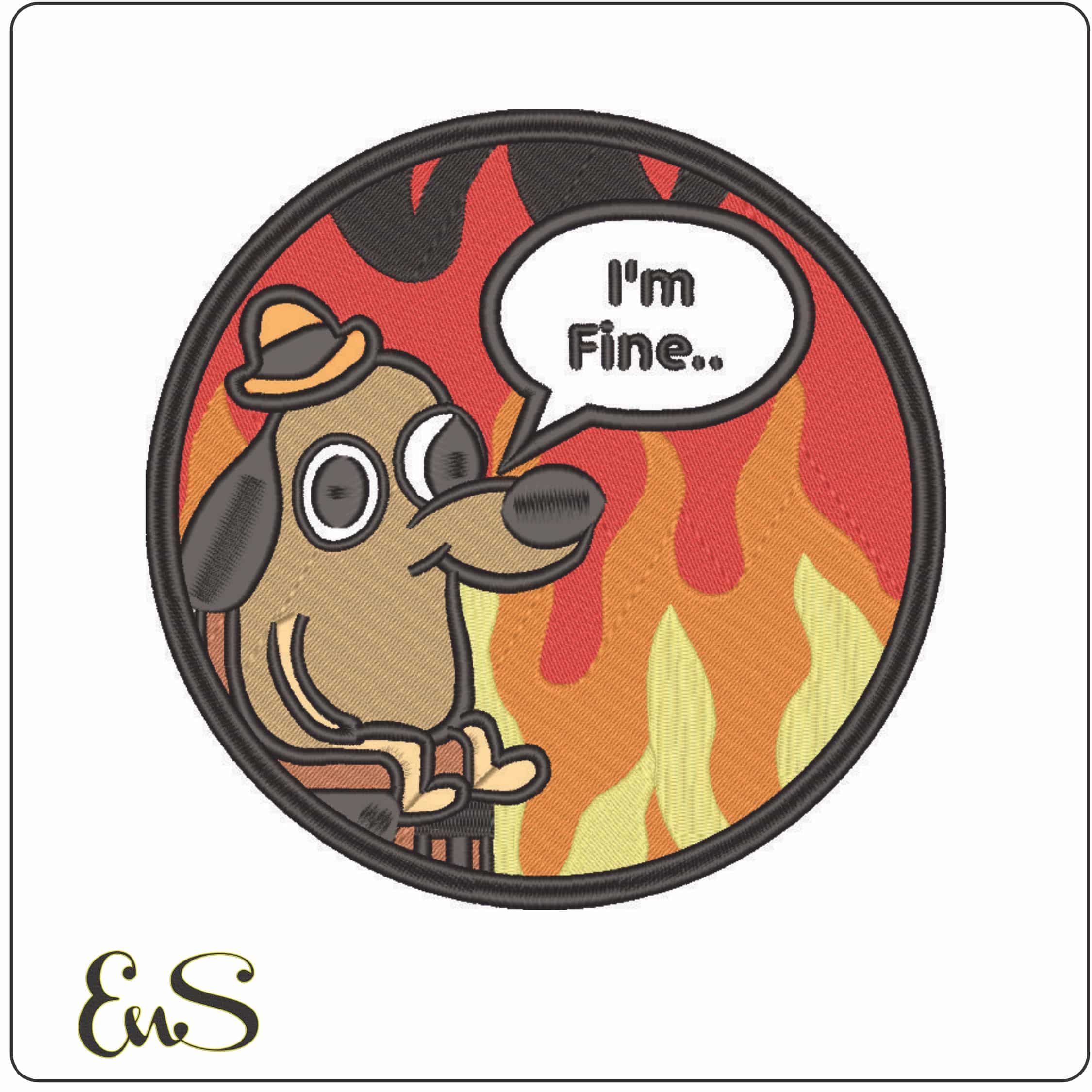 Dog in Hell - Im Fine-Elegant embroidery design file - instant download