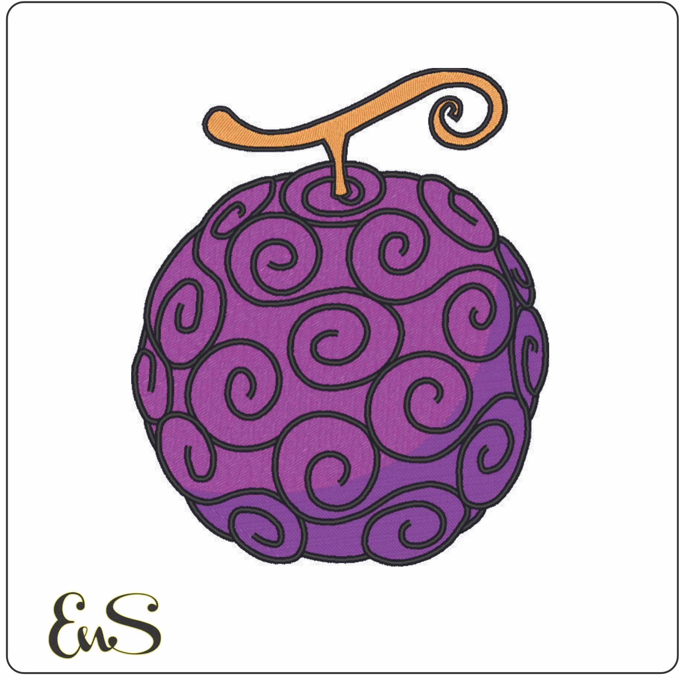 Devil Fruit Gomu Gomu no Mi - One Piece - Anime-Elegant embroidery design file - instant download