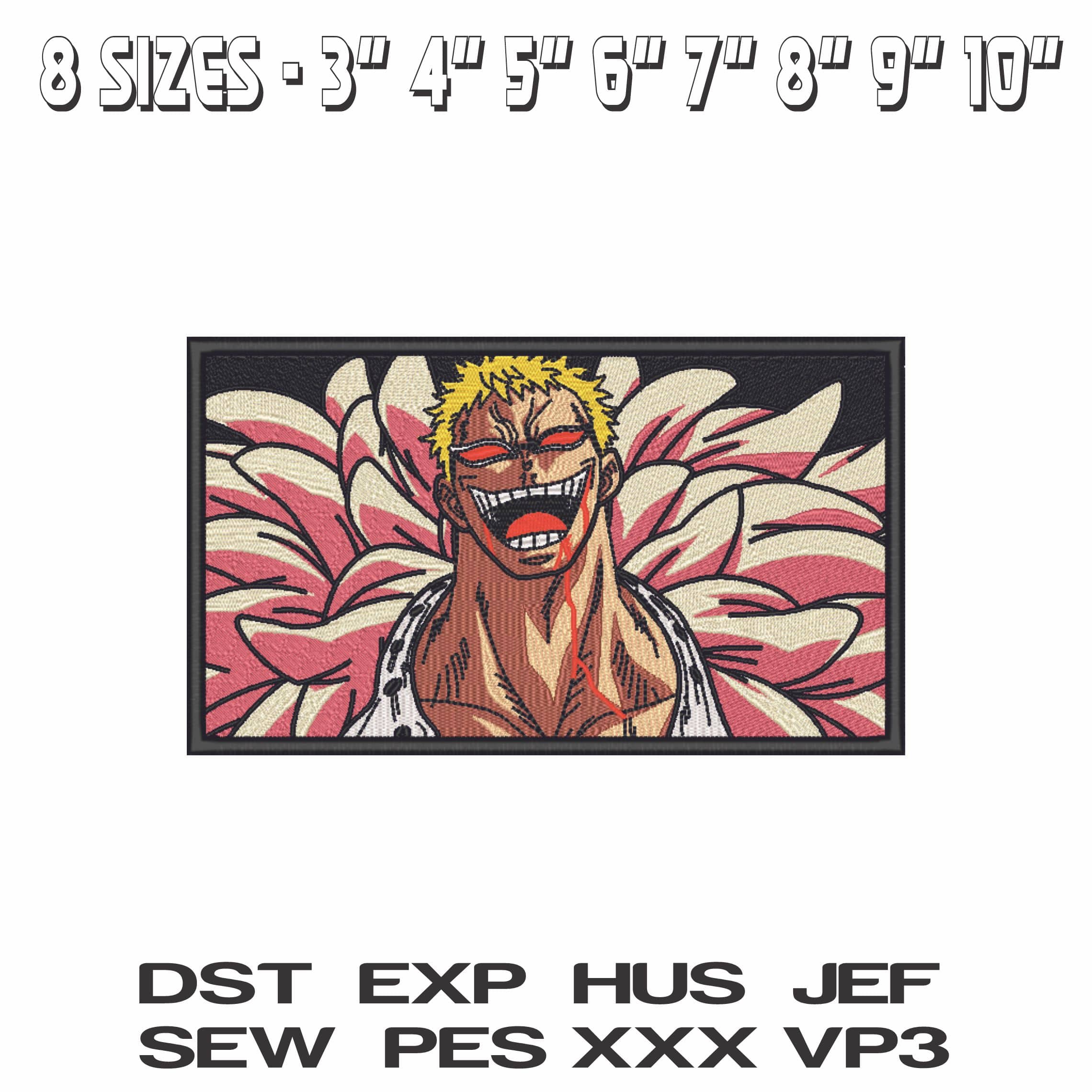 Donquixote Doflamingo Frame - One Piece - Anime-Elegant embroidery design file - instant download — view 2