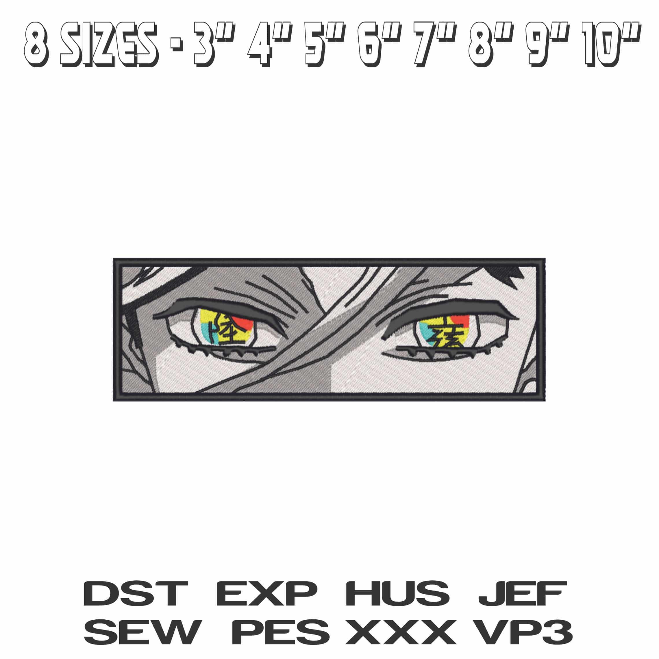 Douma Eyes - Demon Slayer - Anime-Elegant embroidery design file - instant download — view 2
