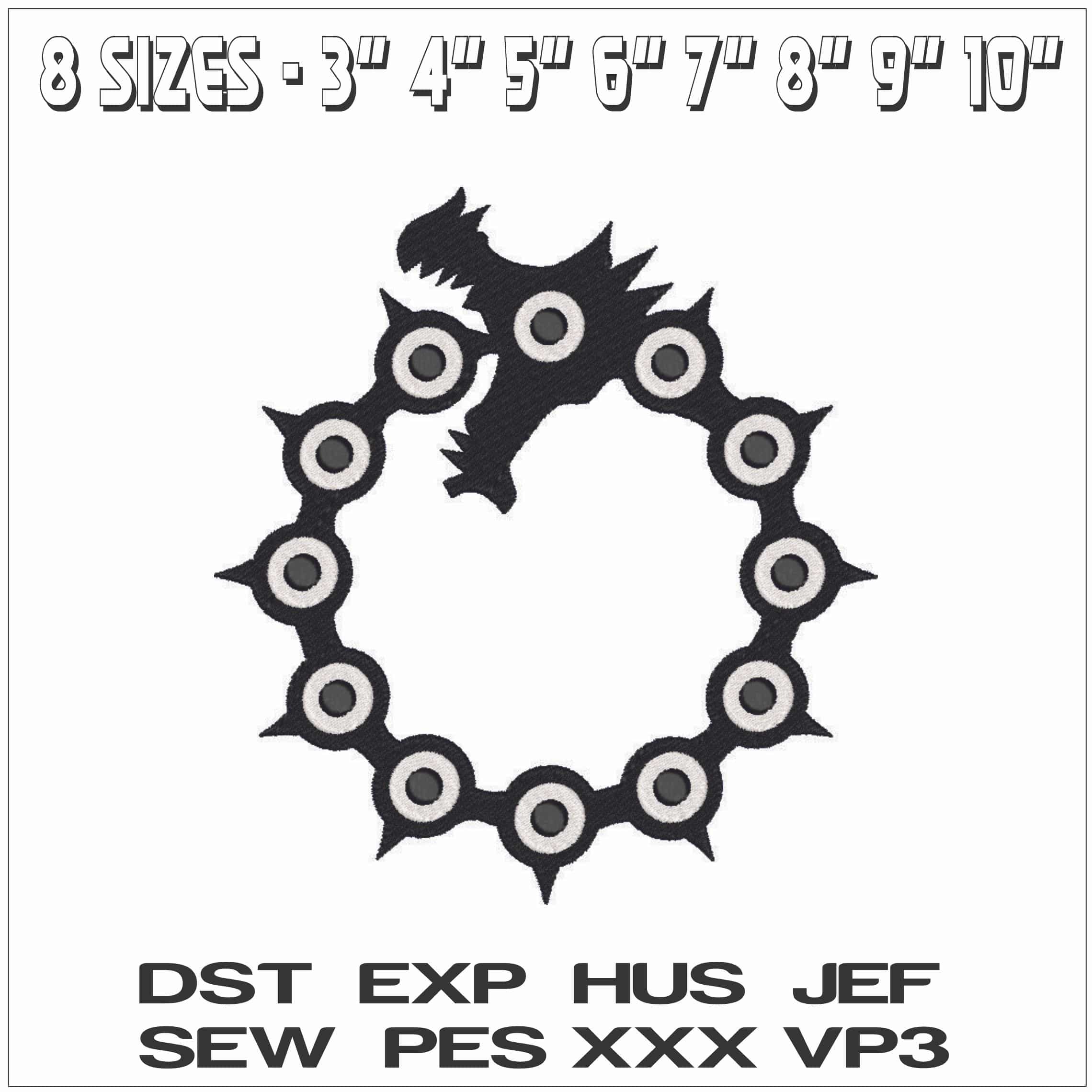 Dragons Sin of Wrath - Seven Deadly Sins - Anime-Elegant embroidery design file - instant download — view 2