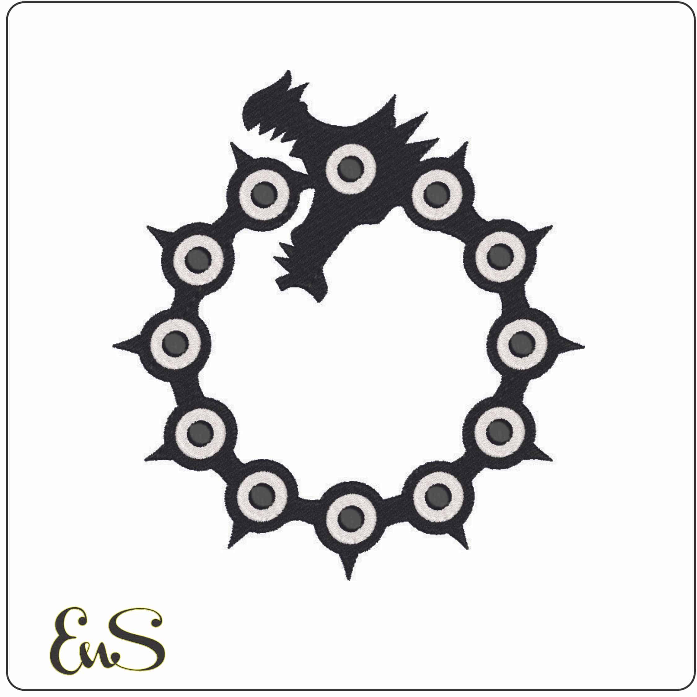 Dragons Sin of Wrath - Seven Deadly Sins - Anime-Elegant embroidery design file - instant download