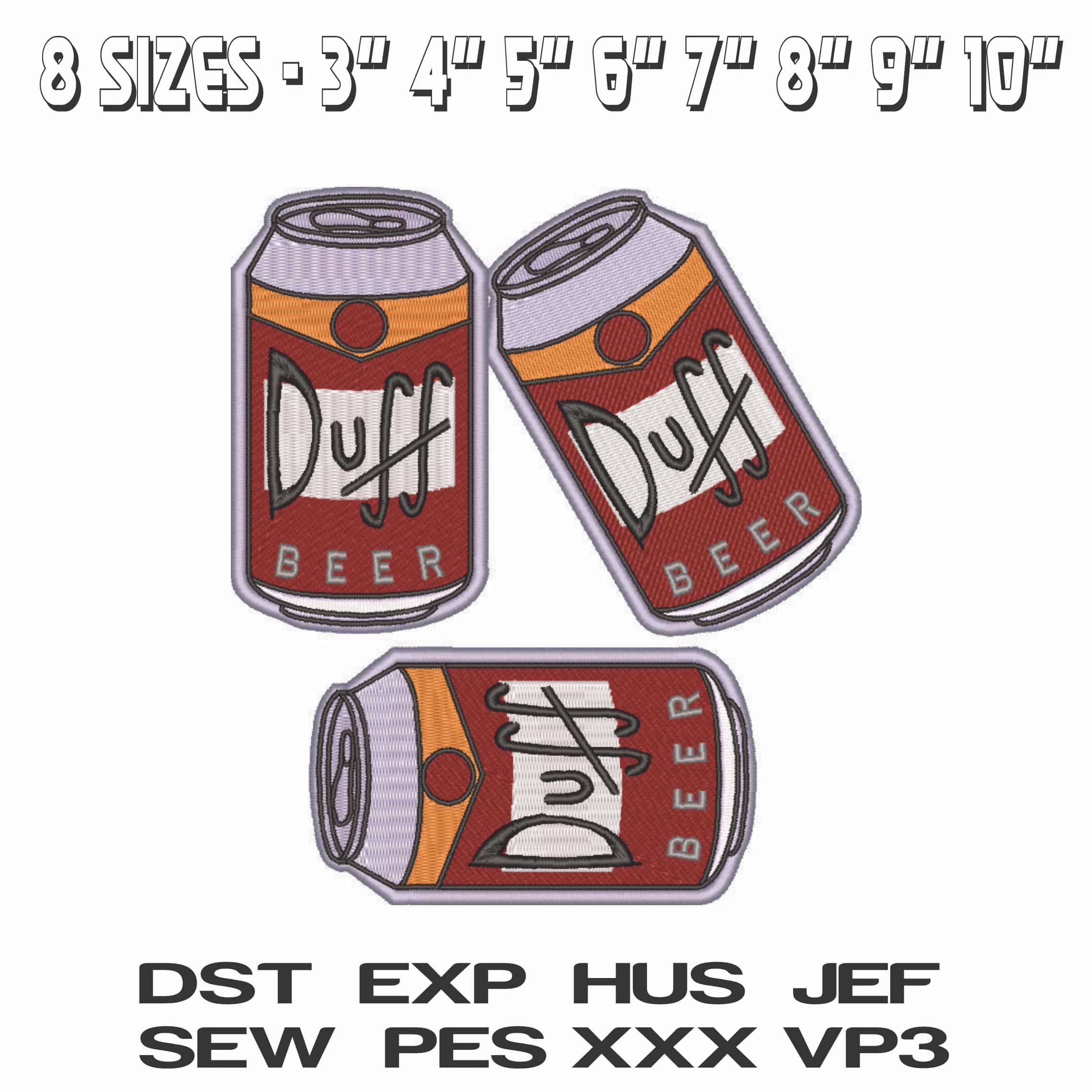 Duff Beers - The Simpsons-Elegant embroidery design file - instant download — view 2