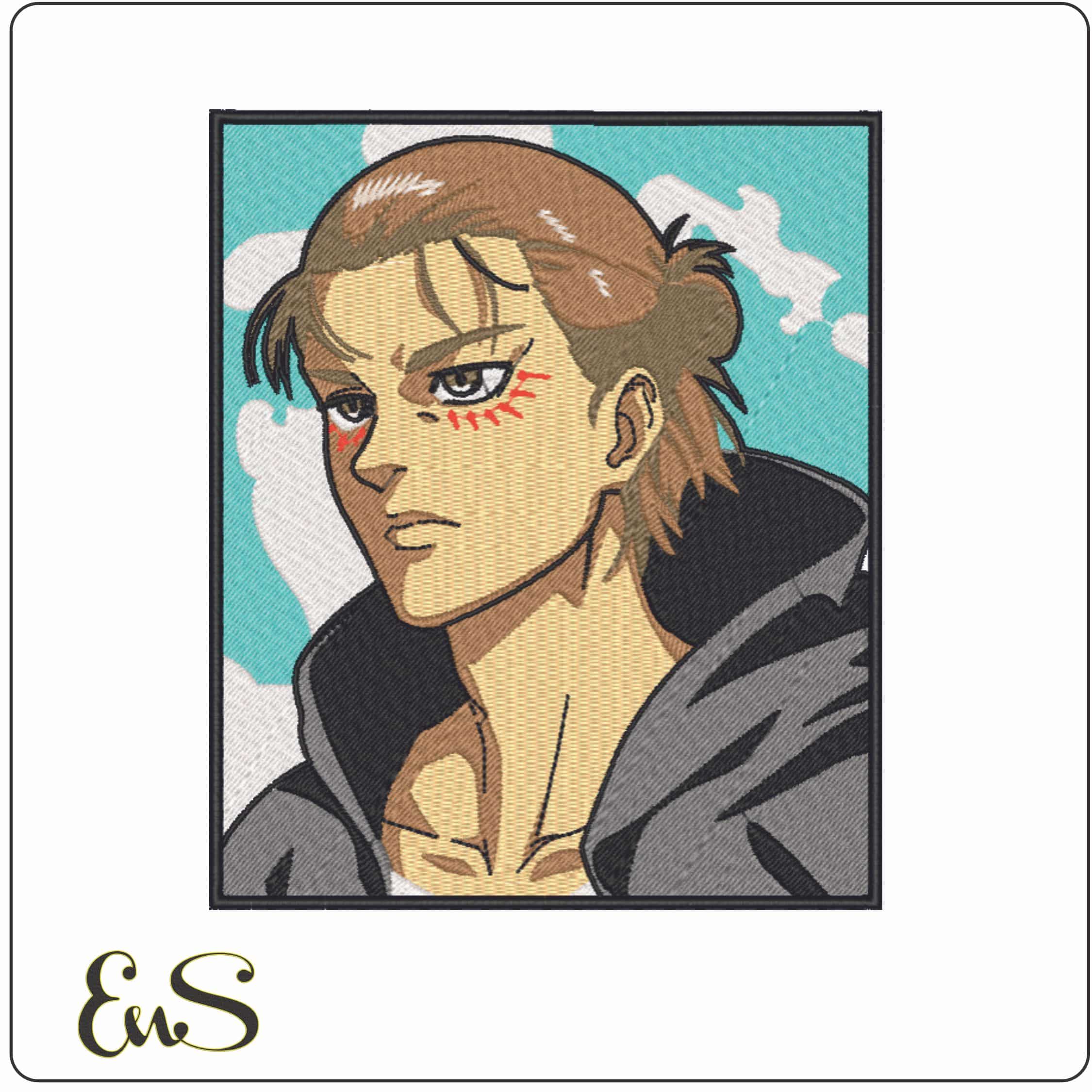 Eren - Attack on Titan - Anime-Elegant embroidery design file - instant download