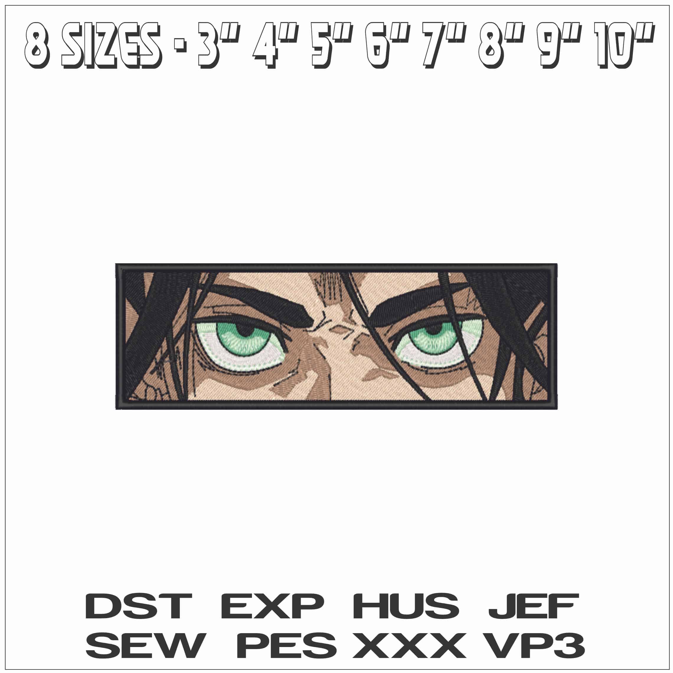 Eren Jeager Miradad - Attack on Titan - Anime-Elegant embroidery design file - instant download — view 2
